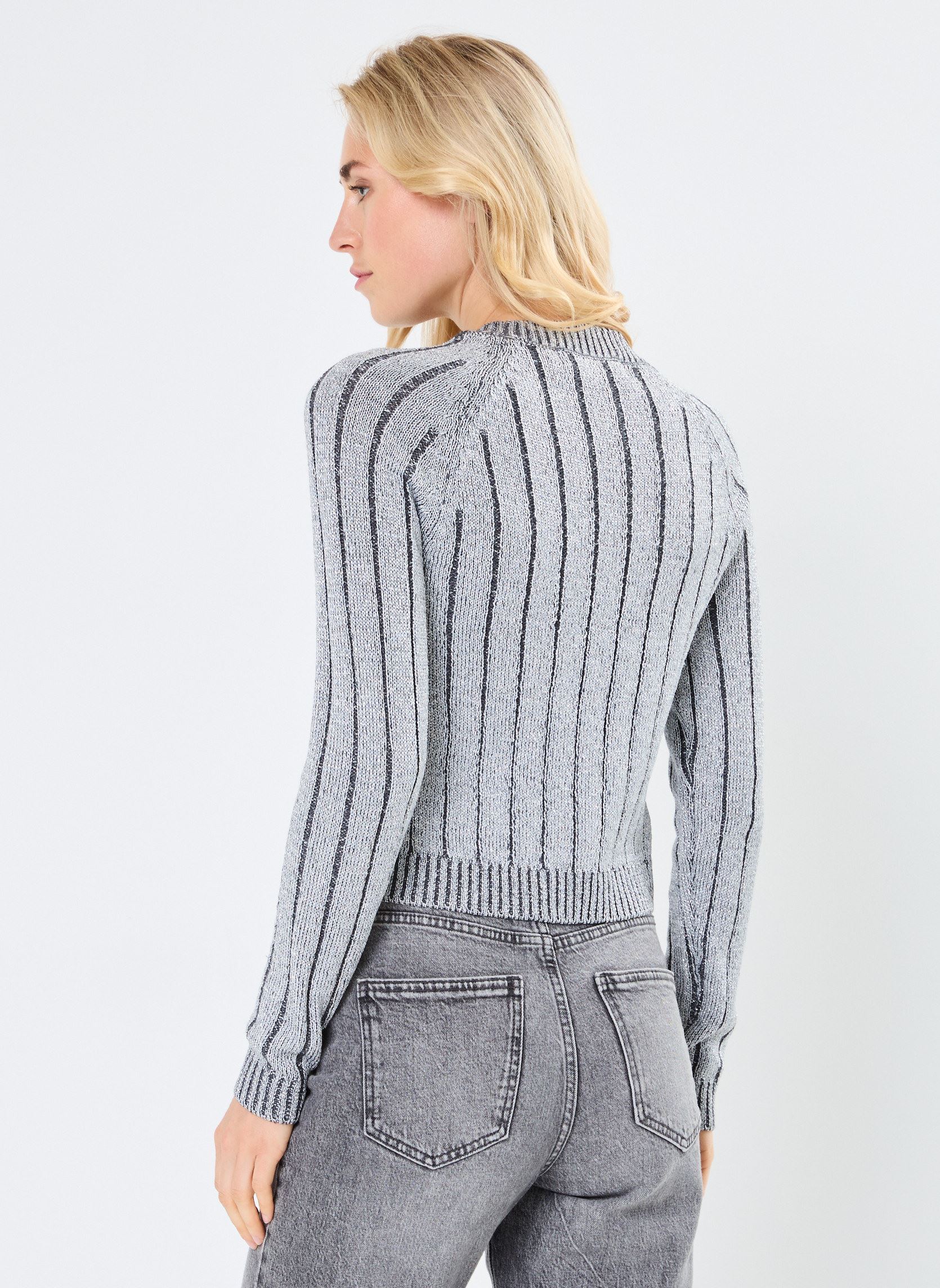 Pullover VMVANJA LS O-NECK PULLOVER damen silber Vero Moda Pullover VMVANJA LS O-NECK PULLOVER damen silber Asphalt