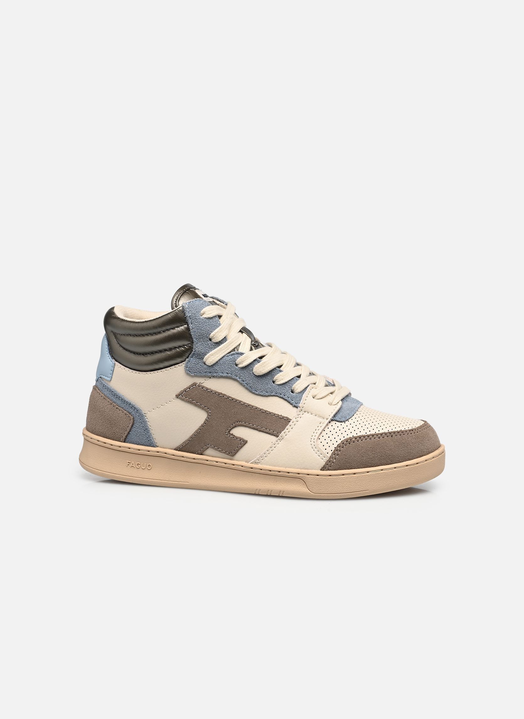 Baskets montantes HAZEL MID BASKETS LEATHER SUEDE W femme beige Faguo Baskets montantes HAZEL MID BASKETS LEATHER SUEDE W femme beige ECRU/LIGHT BLUE