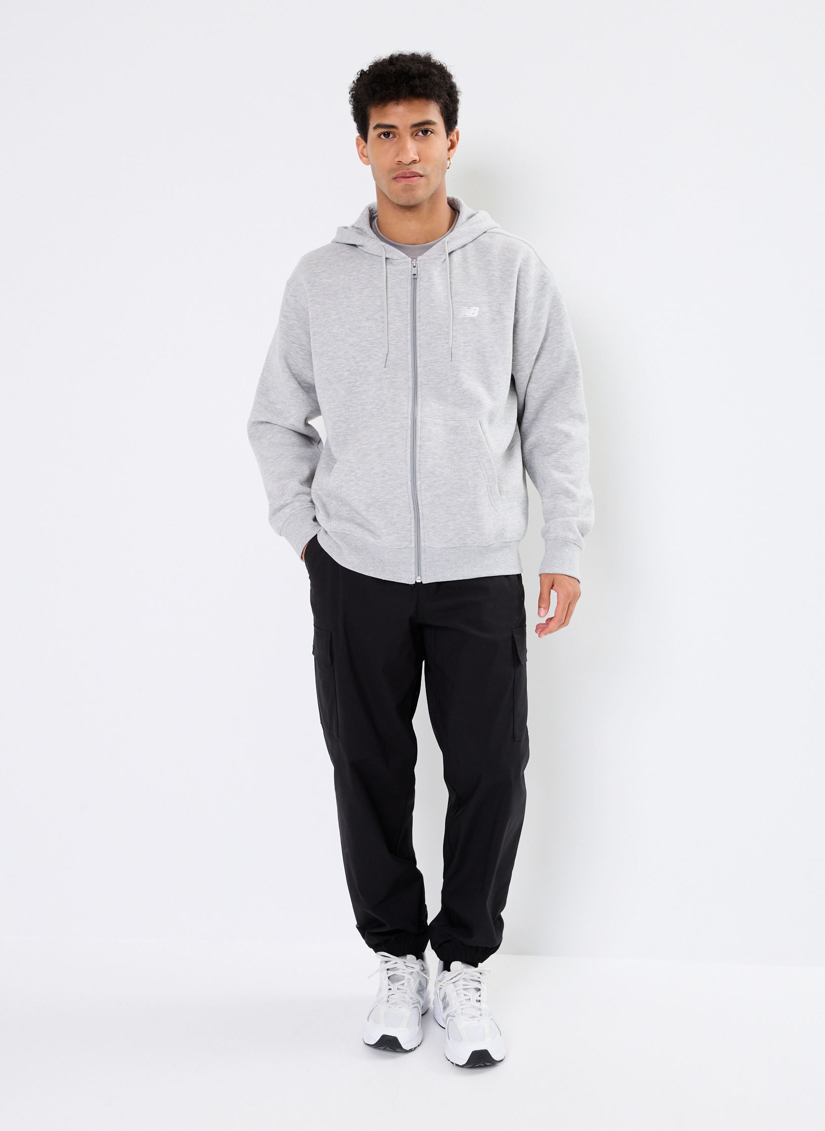 Sweaters met rits Sport Essentials Logo Fleece Full Zip heren grijs New Balance Sweaters met rits Sport Essentials Logo Fleece Full Zip heren grijs Athletic Grey