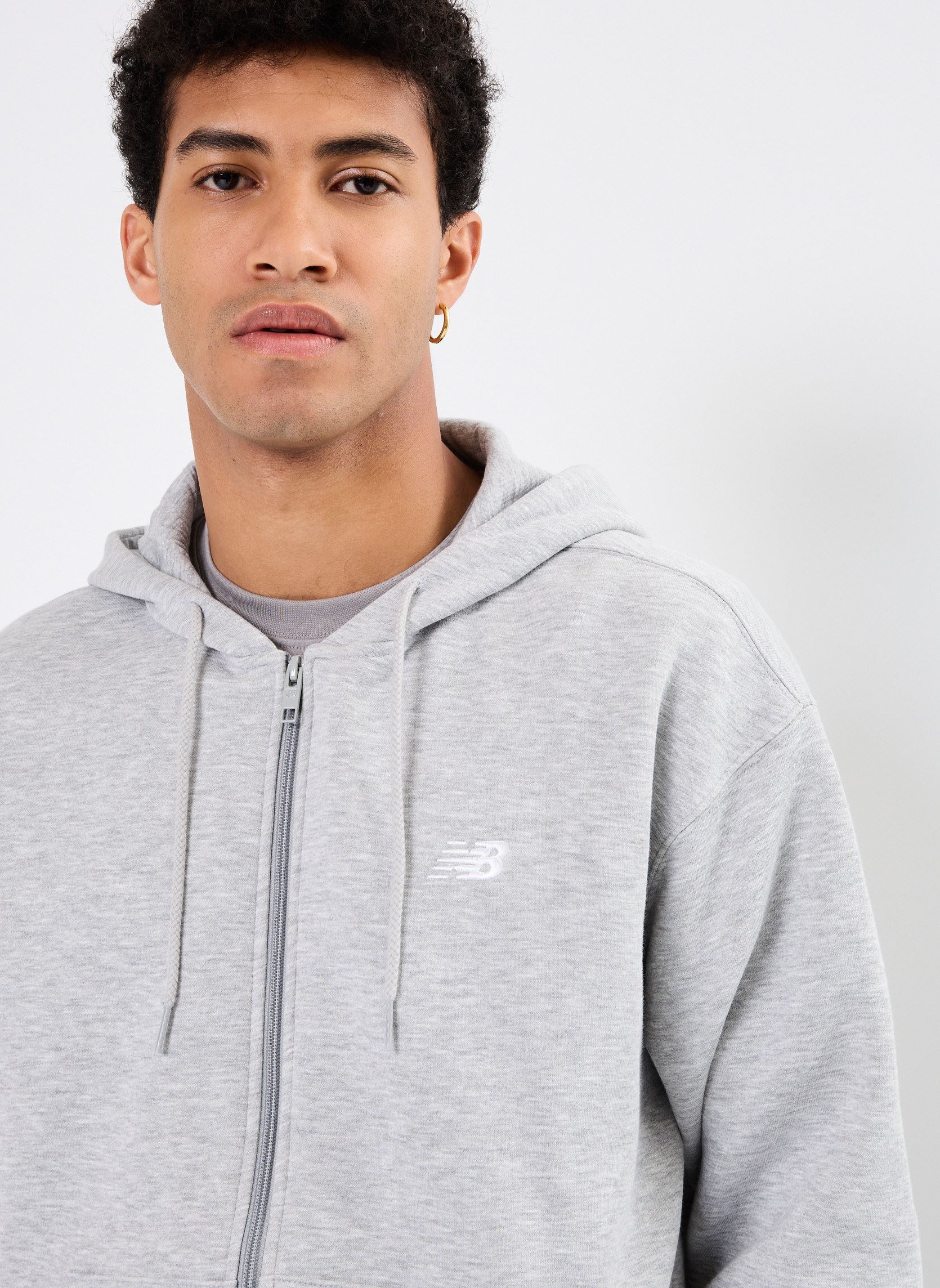 Sweaters met rits Sport Essentials Logo Fleece Full Zip heren grijs New Balance Sweaters met rits Sport Essentials Logo Fleece Full Zip heren grijs Athletic Grey