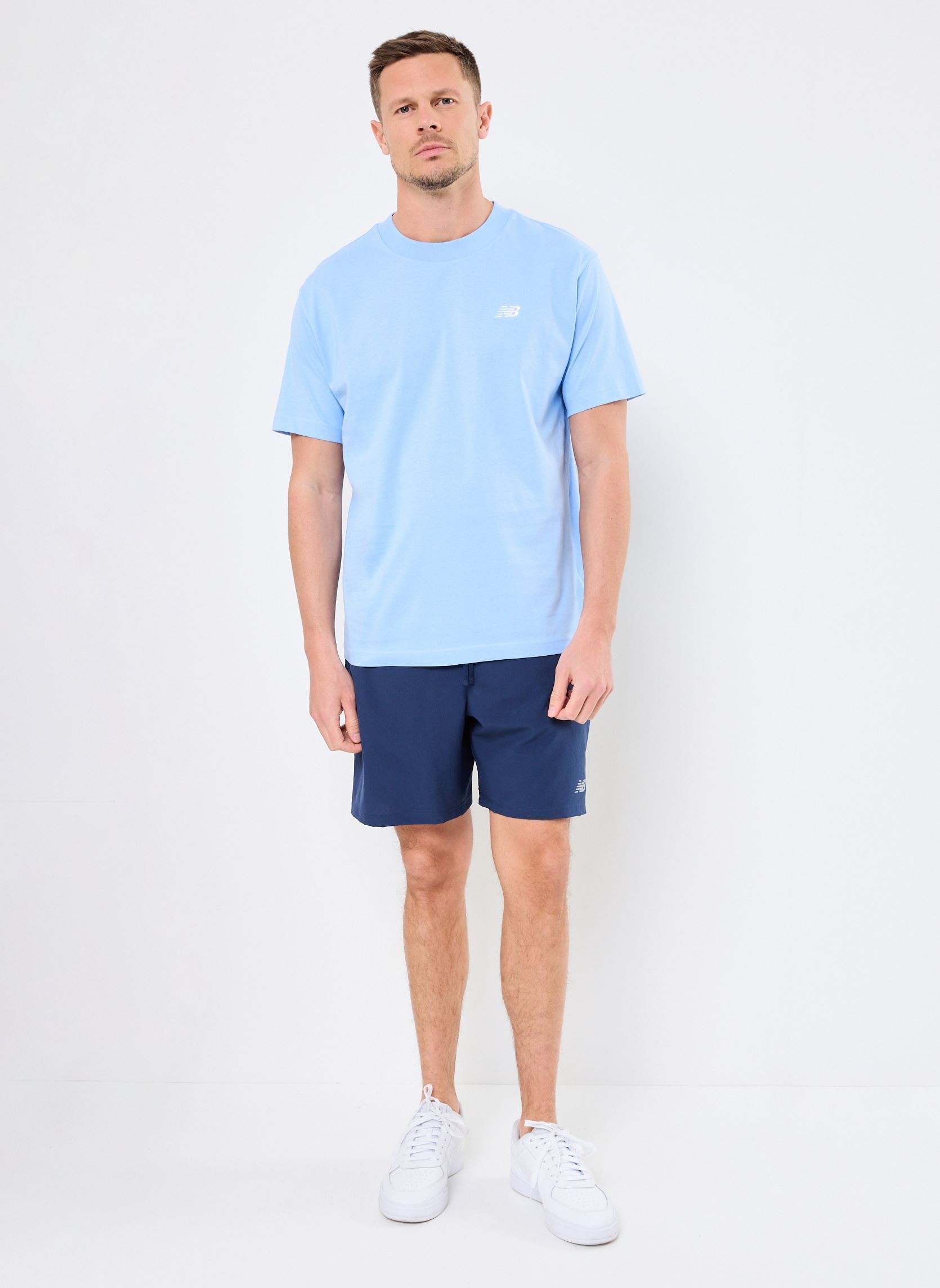 Kurzarm-T-Shirts Sport Essentials Cotton T-Shirt herren blau New Balance Kurzarm-T-Shirts Sport Essentials Cotton T-Shirt herren blau ELECTRIC SKY