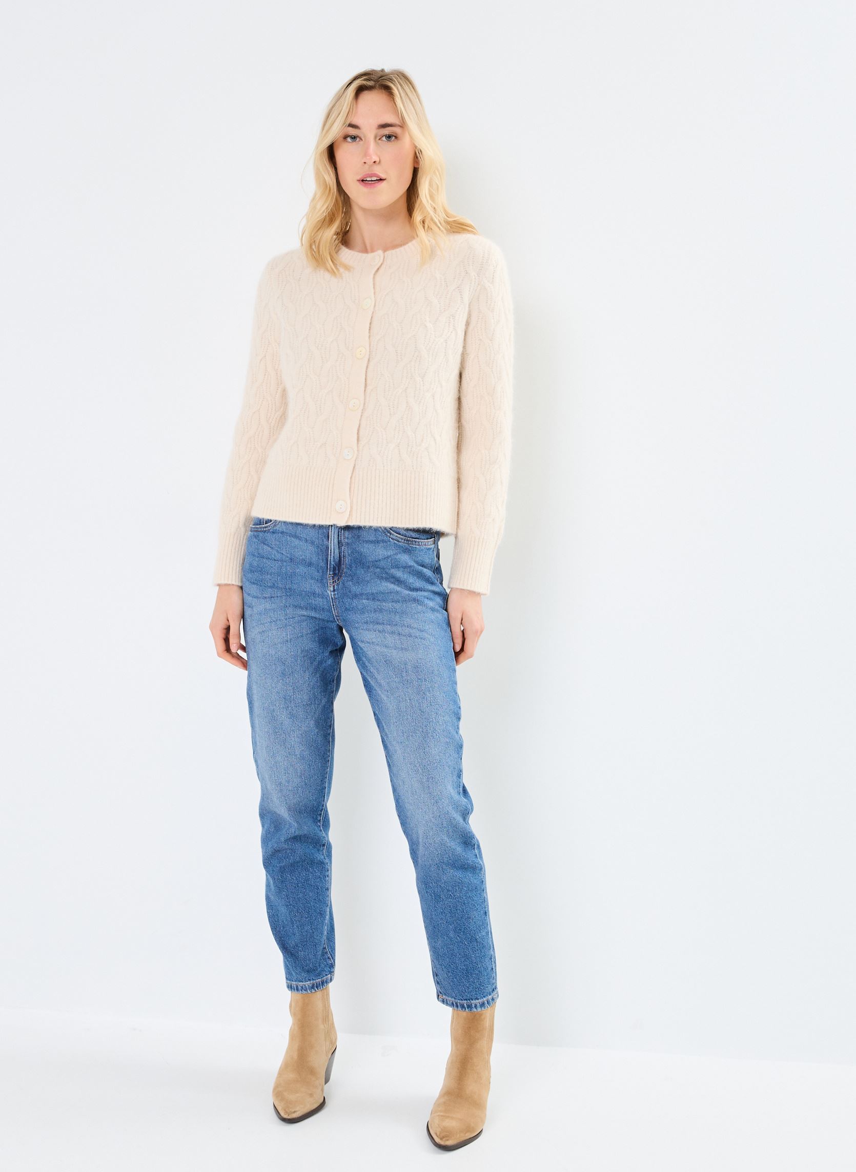 Gilets MYRTILLE laine femme beige Georgia Rose Gilets MYRTILLE laine femme beige Craie
