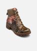 Bottines Femme Laura Vita Cocrailo 47 - Cuir Véritable, Imprimé Floral, Talon Bloc, Fermeture Éclair