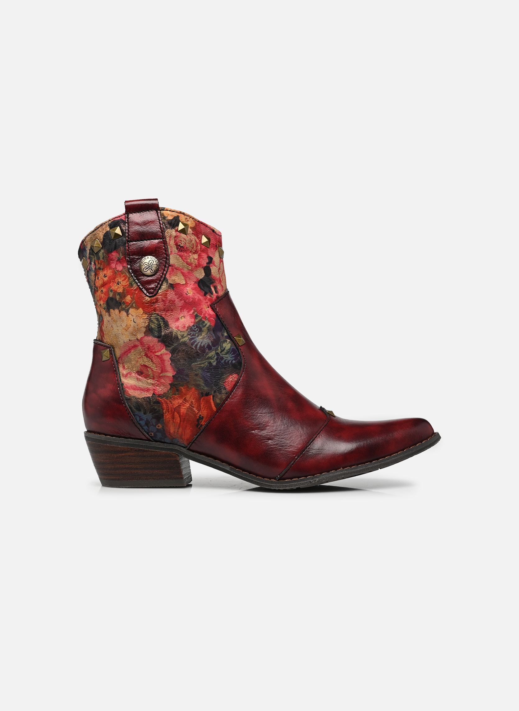 Bottines santiags HICNIO 20 femme rouge Laura Vita Bottines santiags HICNIO 20 femme rouge BOURGOGNE