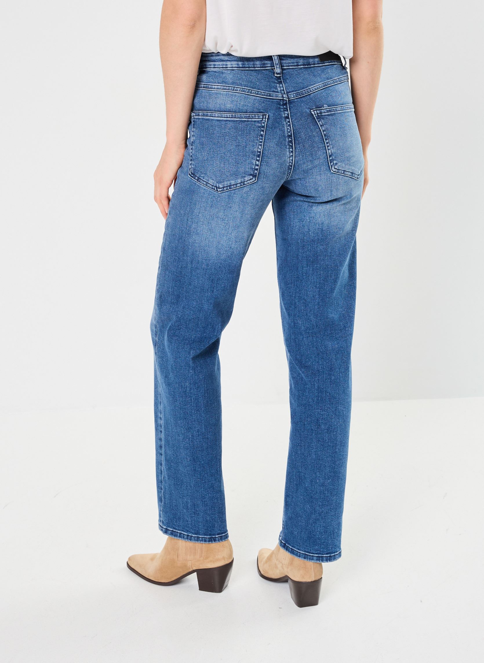 Rechte jeans / Straight Leg Jeans IHTWIGGY STRAIGHT LONG dames blauw Ichi Rechte jeans / Straight Leg Jeans IHTWIGGY STRAIGHT LONG dames blauw Medium Blue