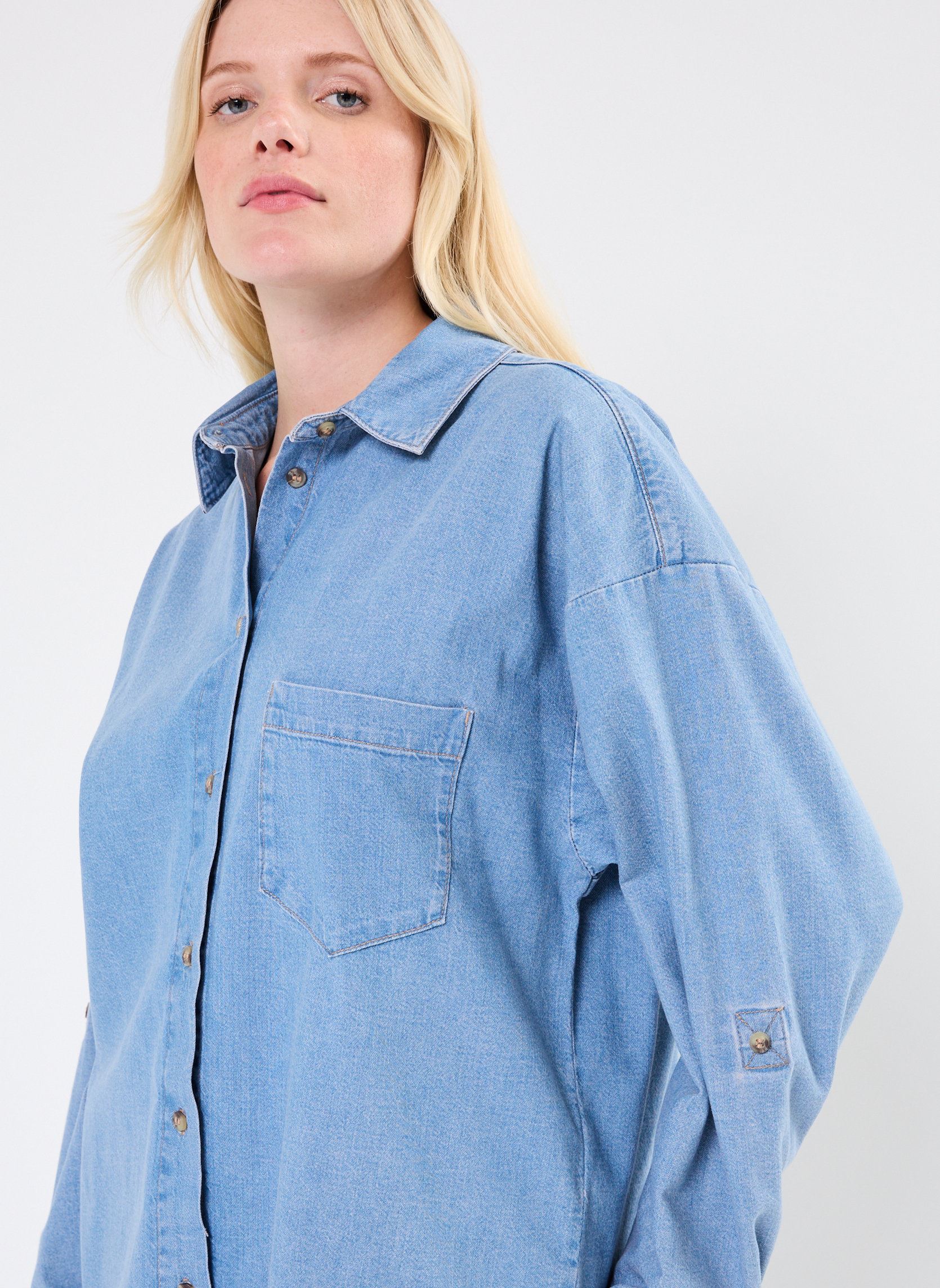 Chemises manches longues IHDIVER SH femme bleu Ichi Chemises manches longues IHDIVER SH femme bleu WASHED BLUE, DENIM