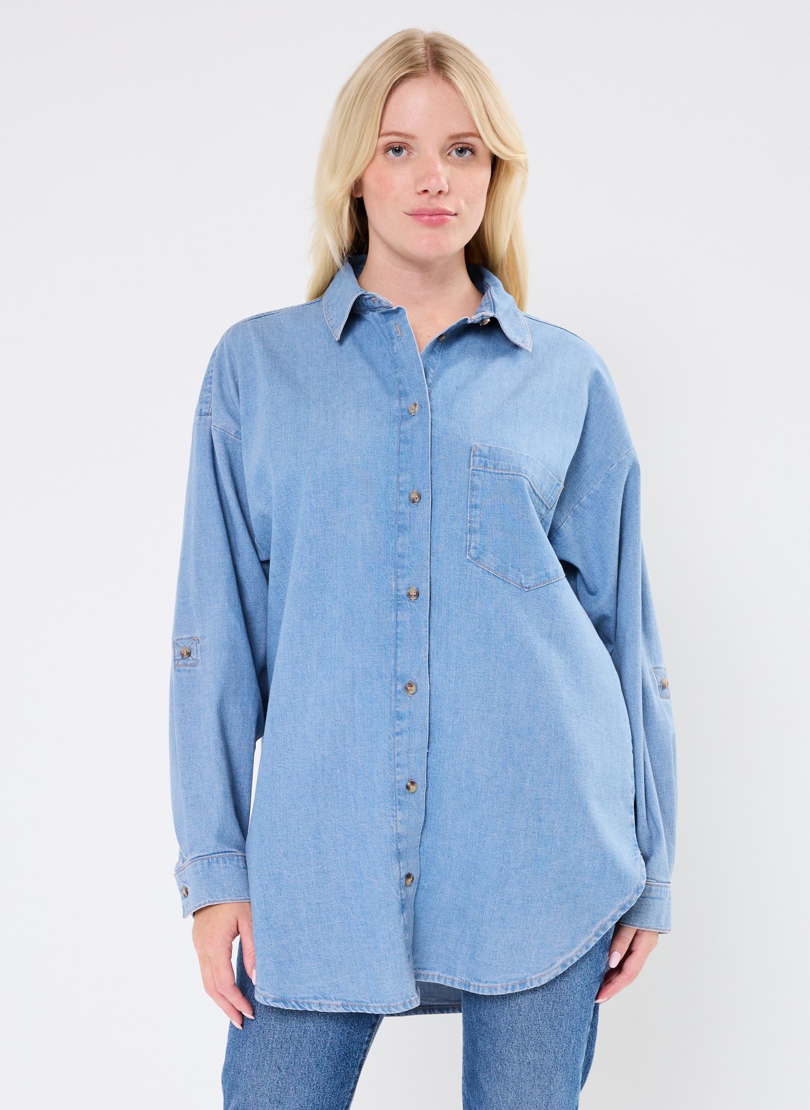 Chemises manches longues IHDIVER SH femme bleu Ichi Chemises manches longues IHDIVER SH femme bleu WASHED BLUE, DENIM