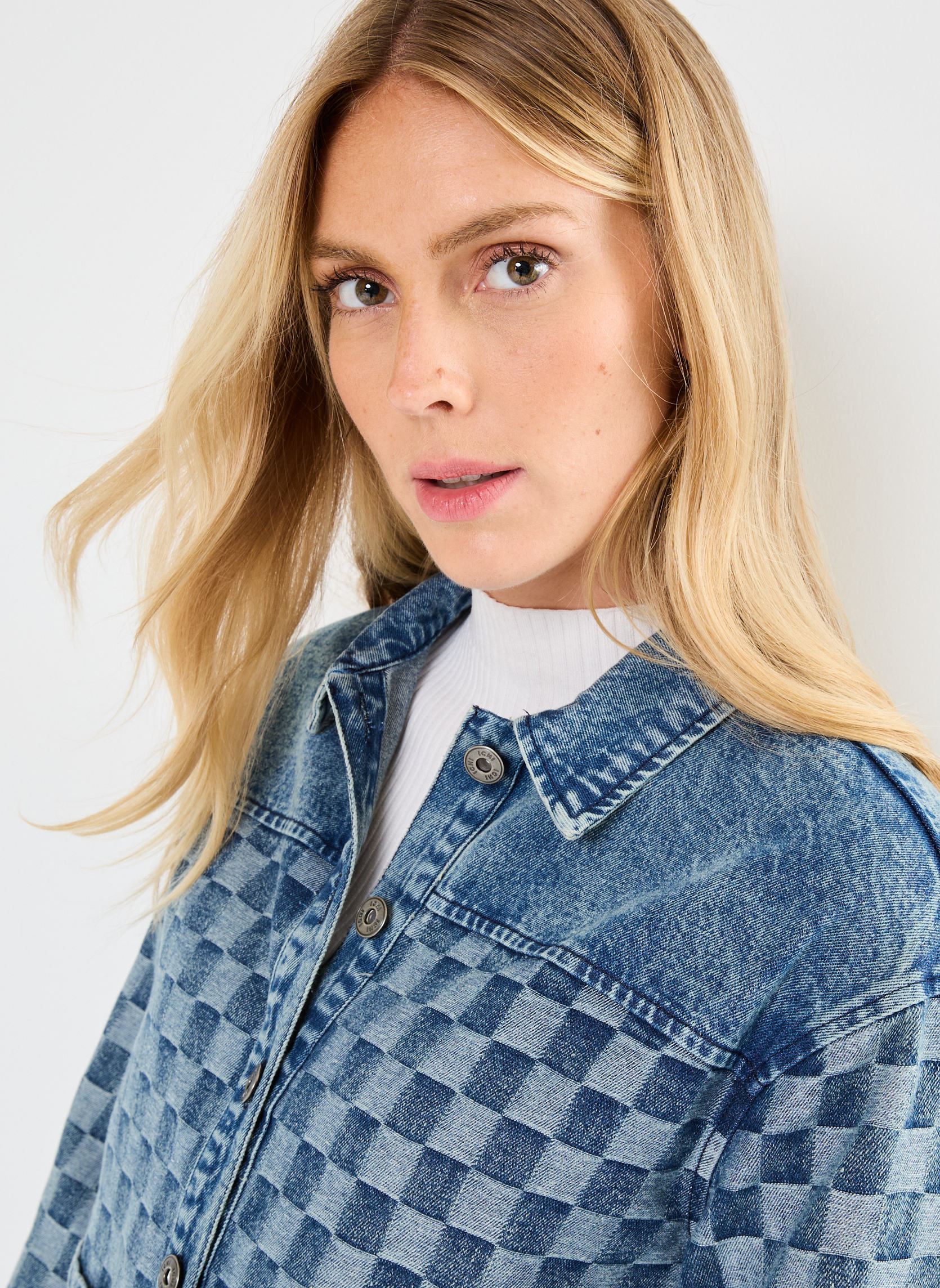 Vestes en jean IHCHEKIE JA femme bleu Ichi Vestes en jean IHCHEKIE JA femme bleu Washed blue, denim