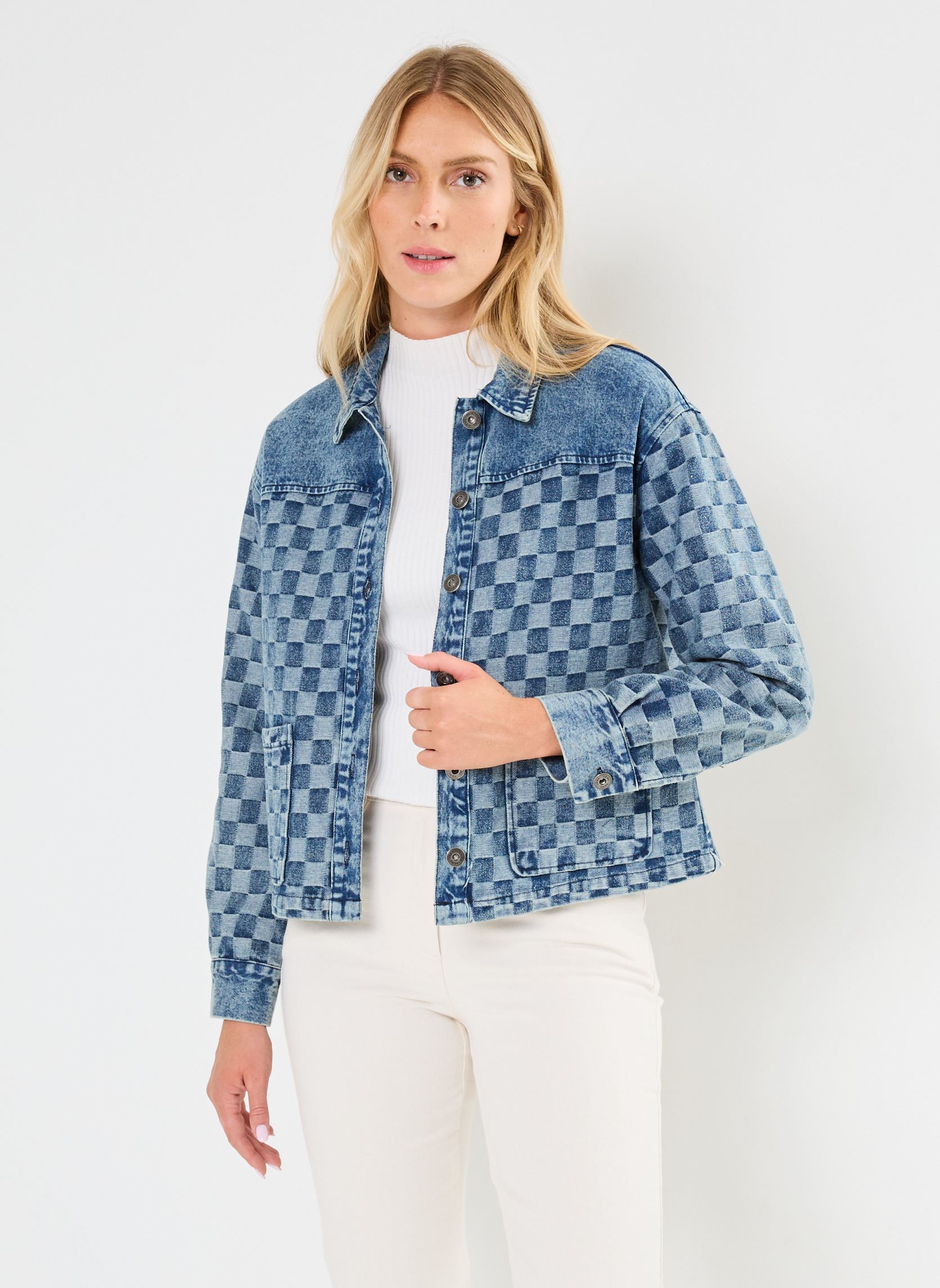 Vestes en jean IHCHEKIE JA femme bleu Ichi Vestes en jean IHCHEKIE JA femme bleu Washed blue, denim
