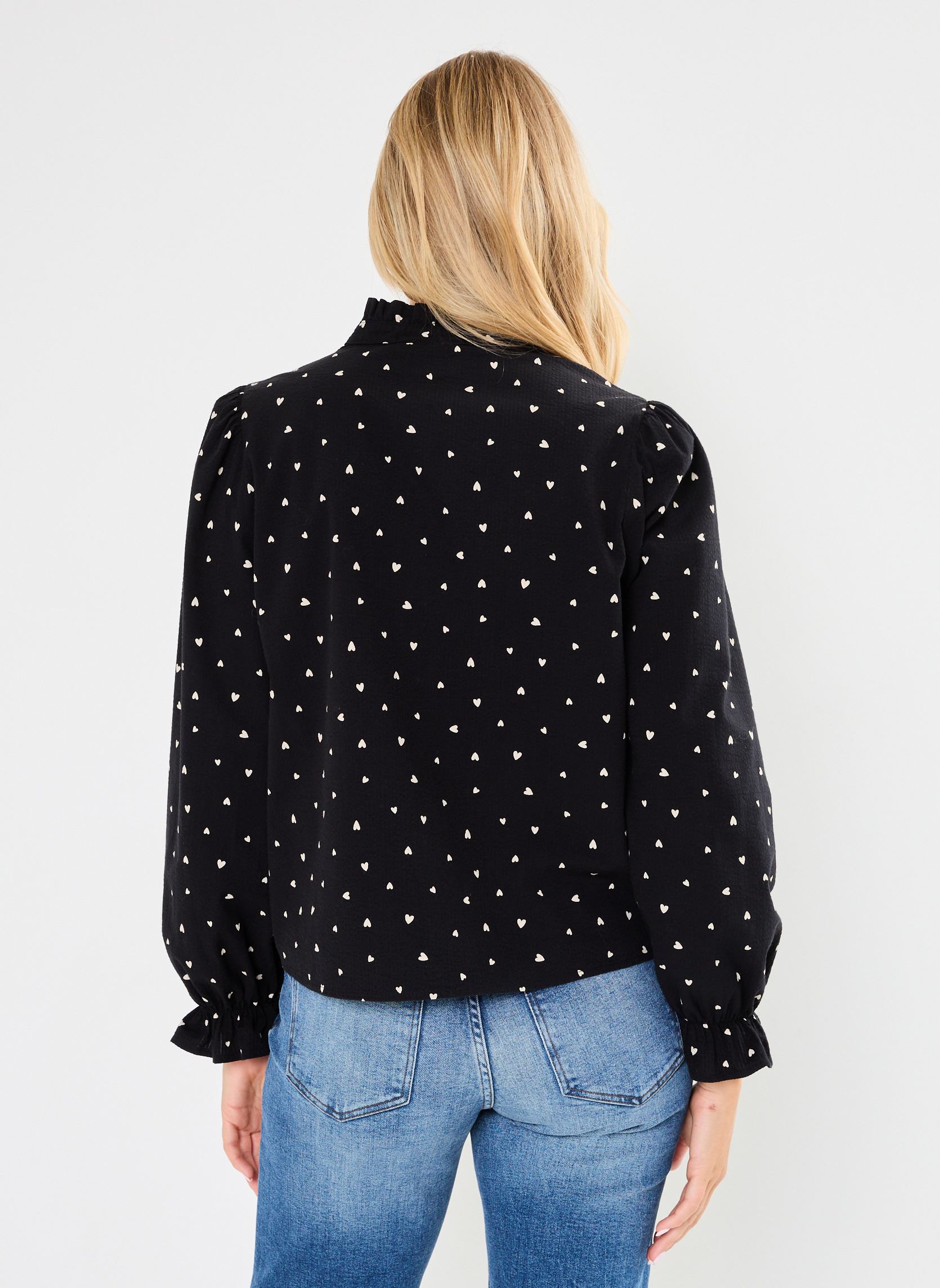 Blouses manches longues IHQWISSA SH femme noir Ichi Blouses manches longues IHQWISSA SH femme noir Black Heart aop