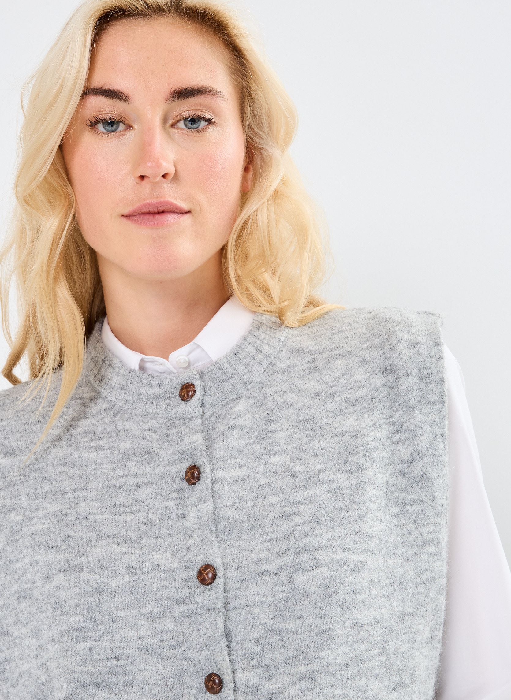 Gilets IHLAMORA WA femme gris Ichi Gilets IHLAMORA WA femme gris GREY MELANGE