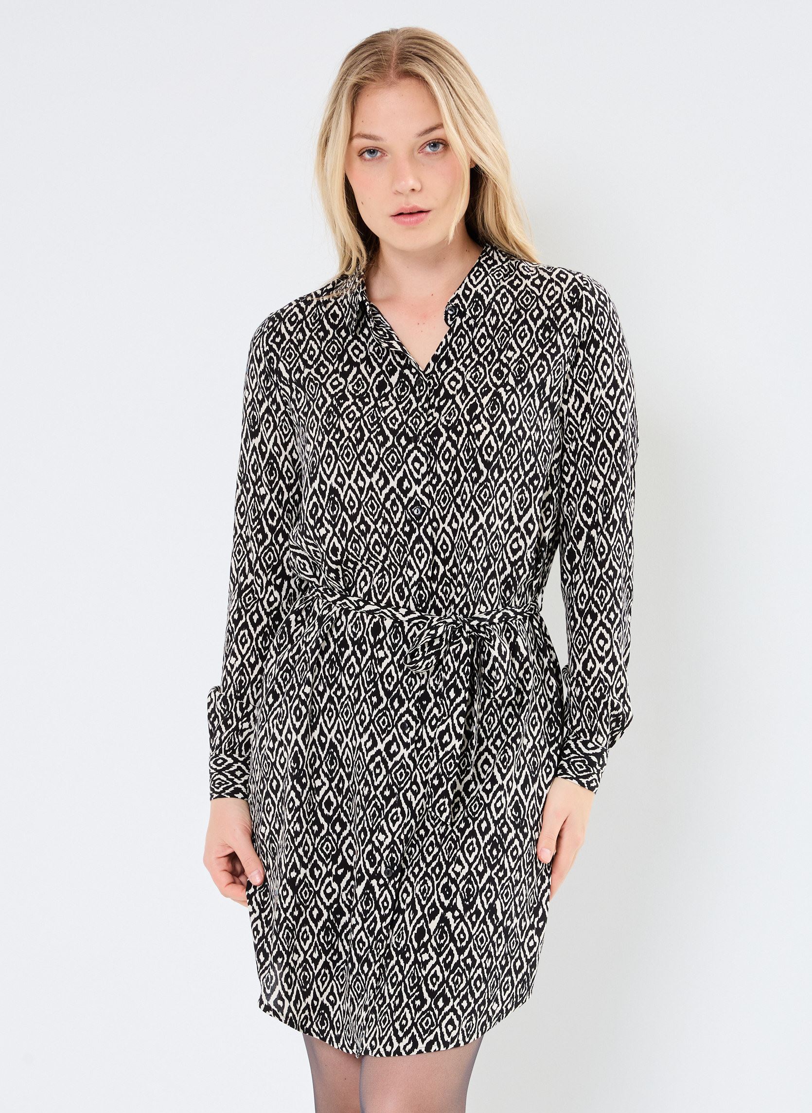 Vestidos IHVERA DR34 mujer multicolor Ichi Vestidos IHVERA DR34 mujer multicolor Black Ikat aop