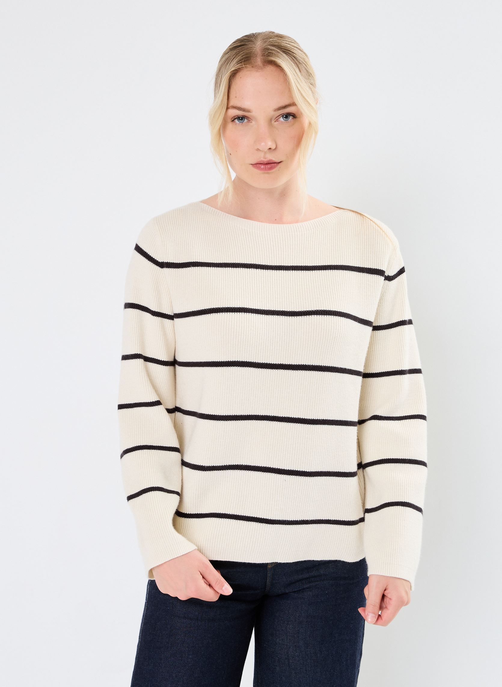 Jerseys IHBOSTON LS6 mujer blanco Ichi Jerseys IHBOSTON LS6 mujer blanco Almond Milk Black stripe