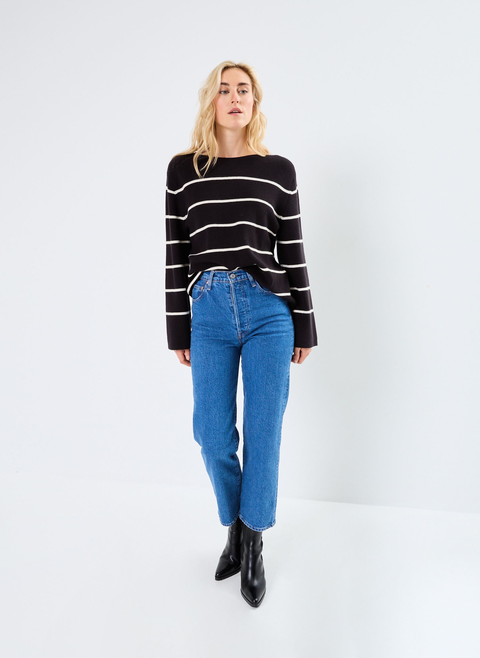 Jerseys IHBOSTON LS6 mujer negro Ichi Jerseys IHBOSTON LS6 mujer negro METEORITE ALMOND MILK STRIPE