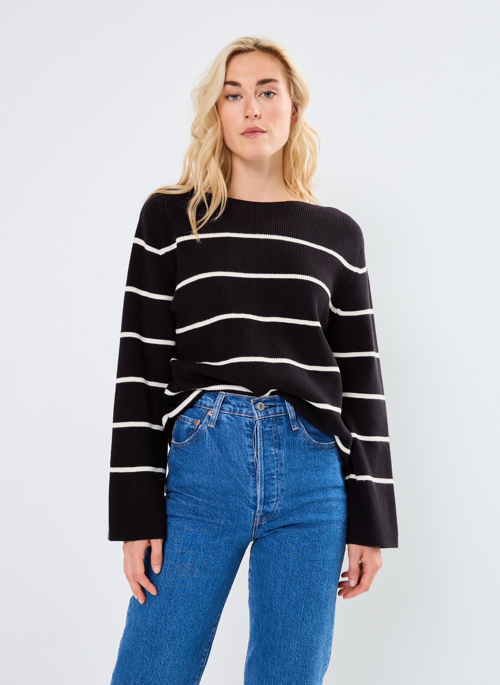 Jerseys IHBOSTON LS6 mujer negro Ichi Jerseys IHBOSTON LS6 mujer negro METEORITE ALMOND MILK STRIPE