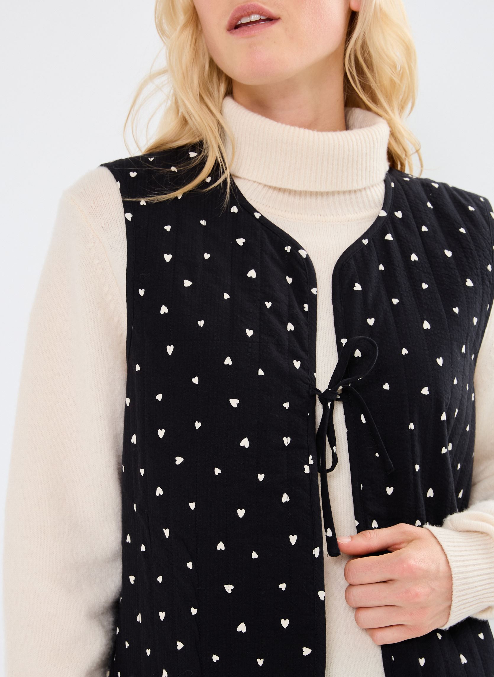 Gilet IHQWISSA WA donna nero Ichi Gilet IHQWISSA WA donna nero BLACK HEART AOP