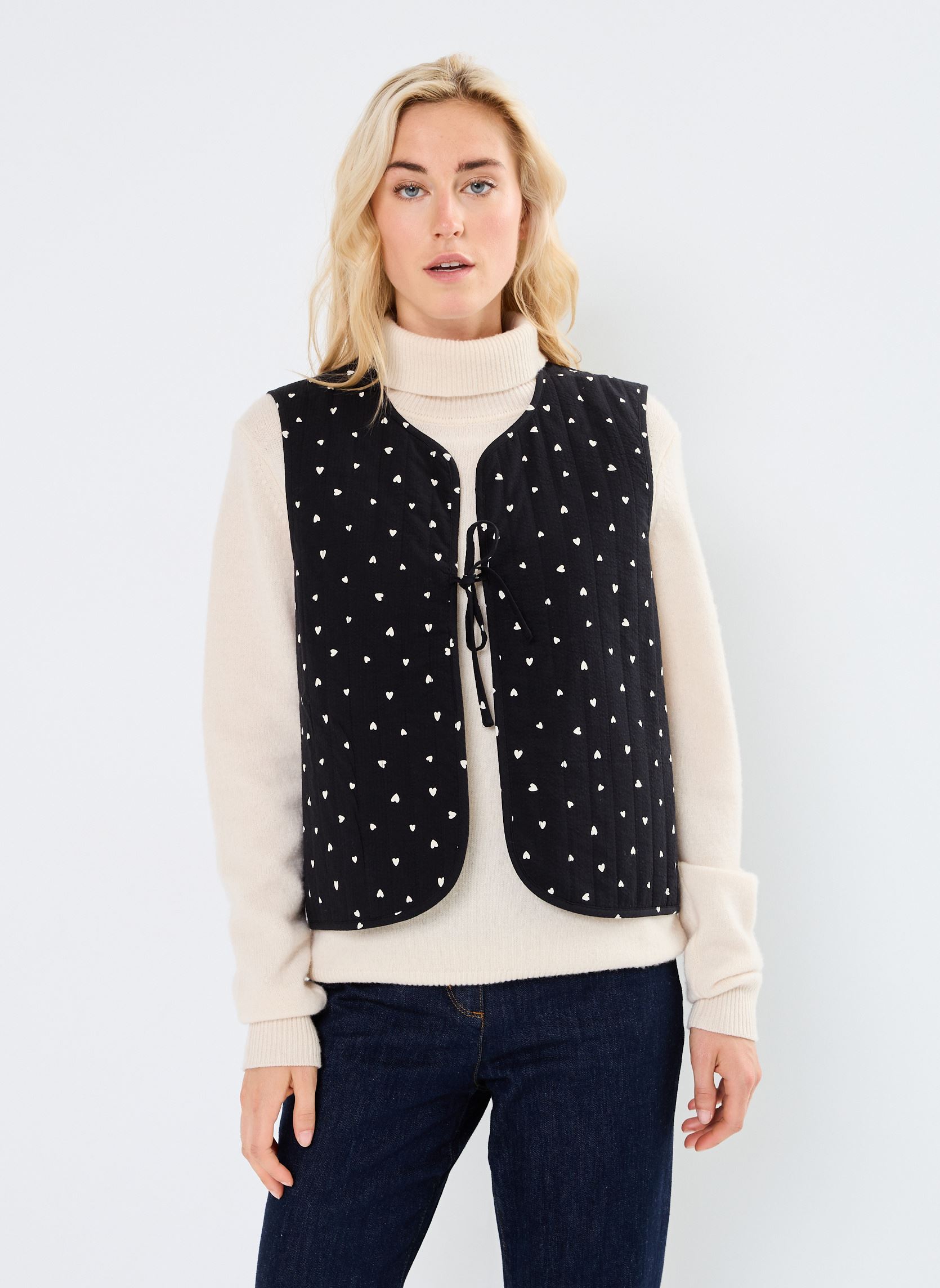 Gilet IHQWISSA WA donna nero Ichi Gilet IHQWISSA WA donna nero BLACK HEART AOP