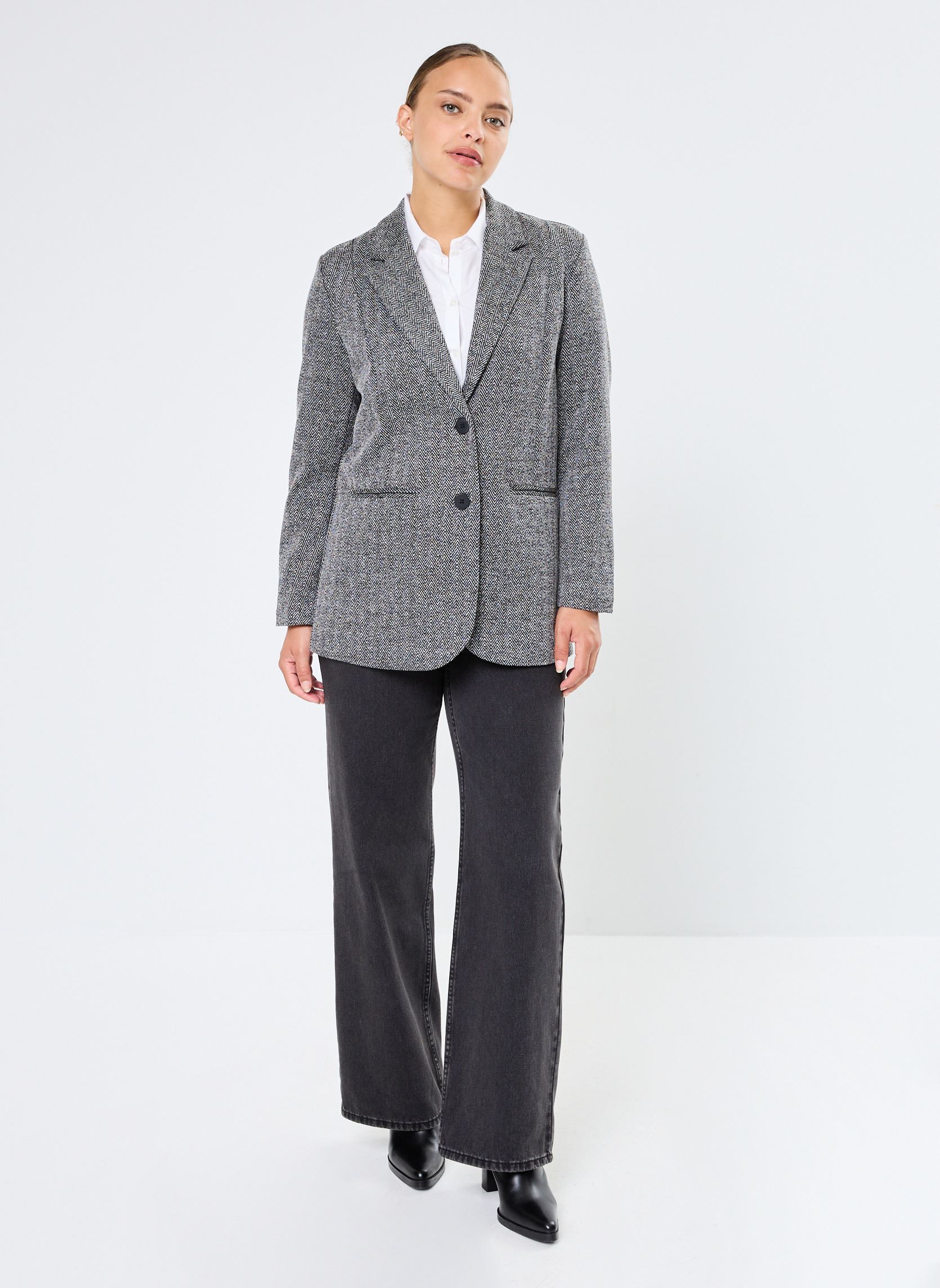 Blazers IHKATE JACQUARD OVERSIZE BL mujer negro Ichi Blazers IHKATE JACQUARD OVERSIZE BL mujer negro Black/White Herringbone