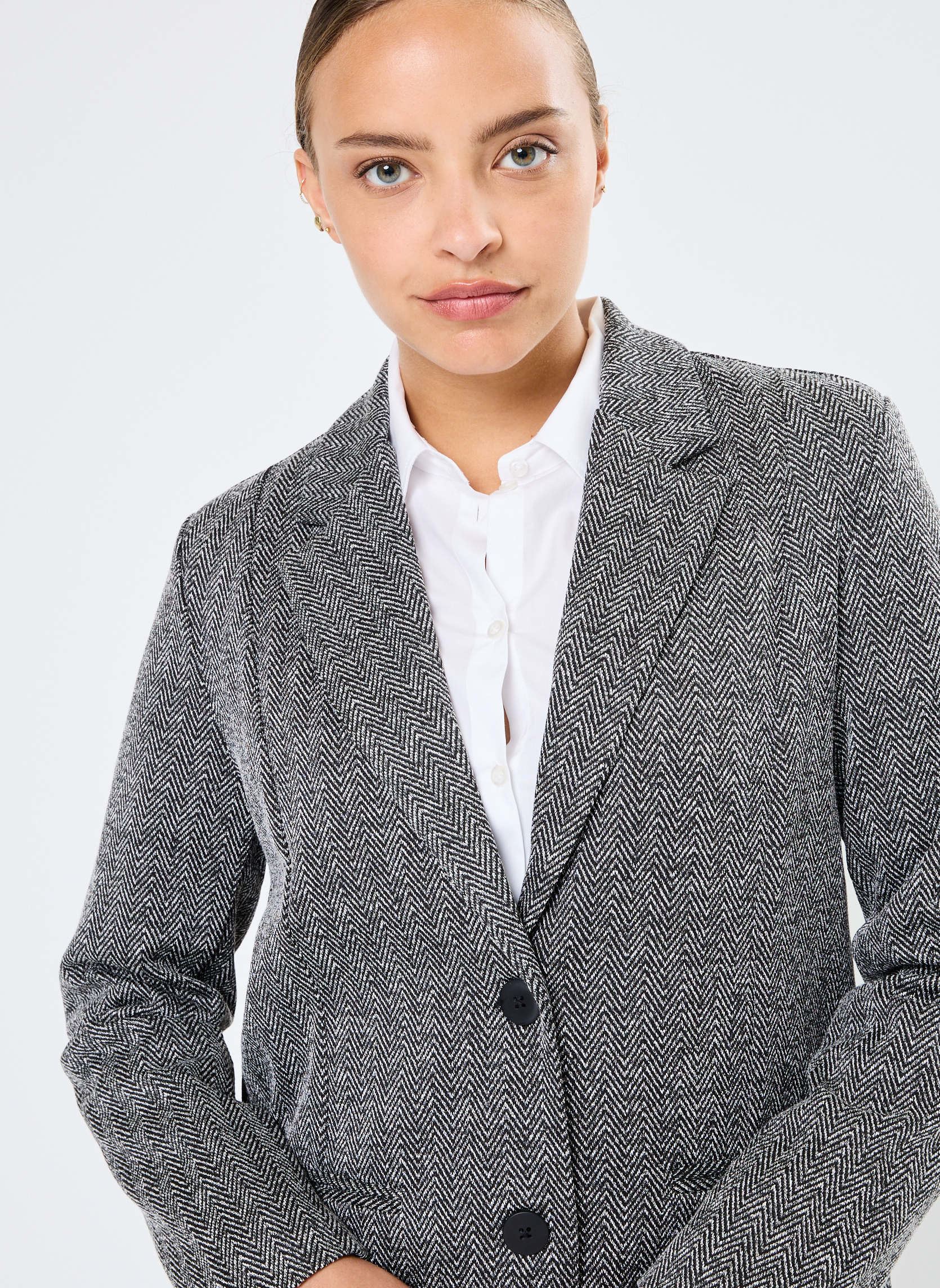 Blazers IHKATE JACQUARD OVERSIZE BL mujer negro Ichi Blazers IHKATE JACQUARD OVERSIZE BL mujer negro Black/White Herringbone