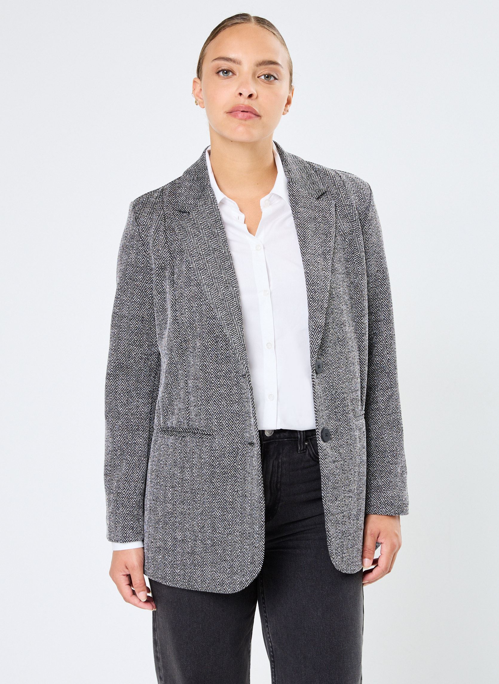 Blazers IHKATE JACQUARD OVERSIZE BL mujer negro Ichi Blazers IHKATE JACQUARD OVERSIZE BL mujer negro Black/White Herringbone