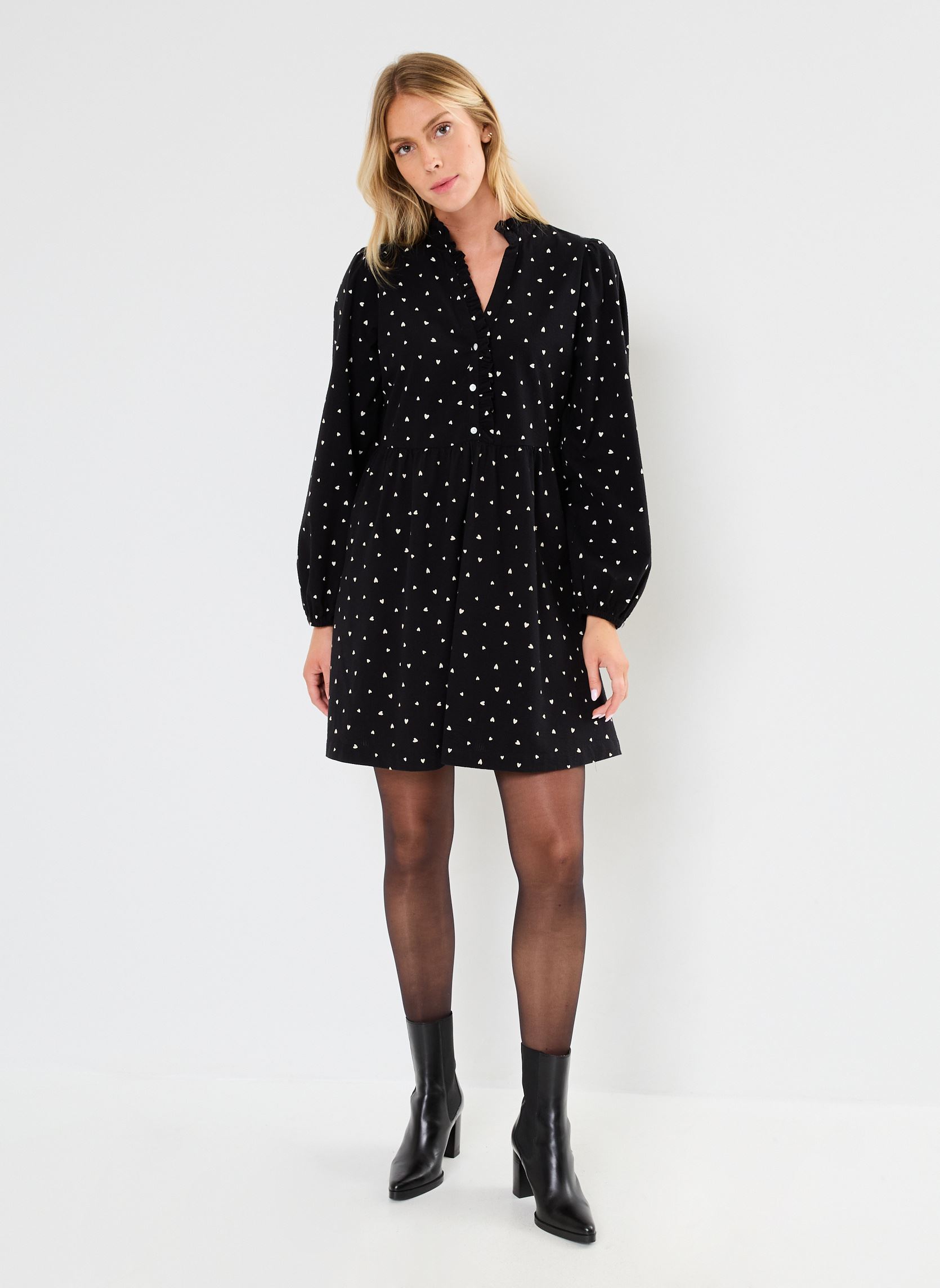 Robes IHQWISSA DR2 femme noir Ichi Robes IHQWISSA DR2 femme noir BLACK HEART AOP