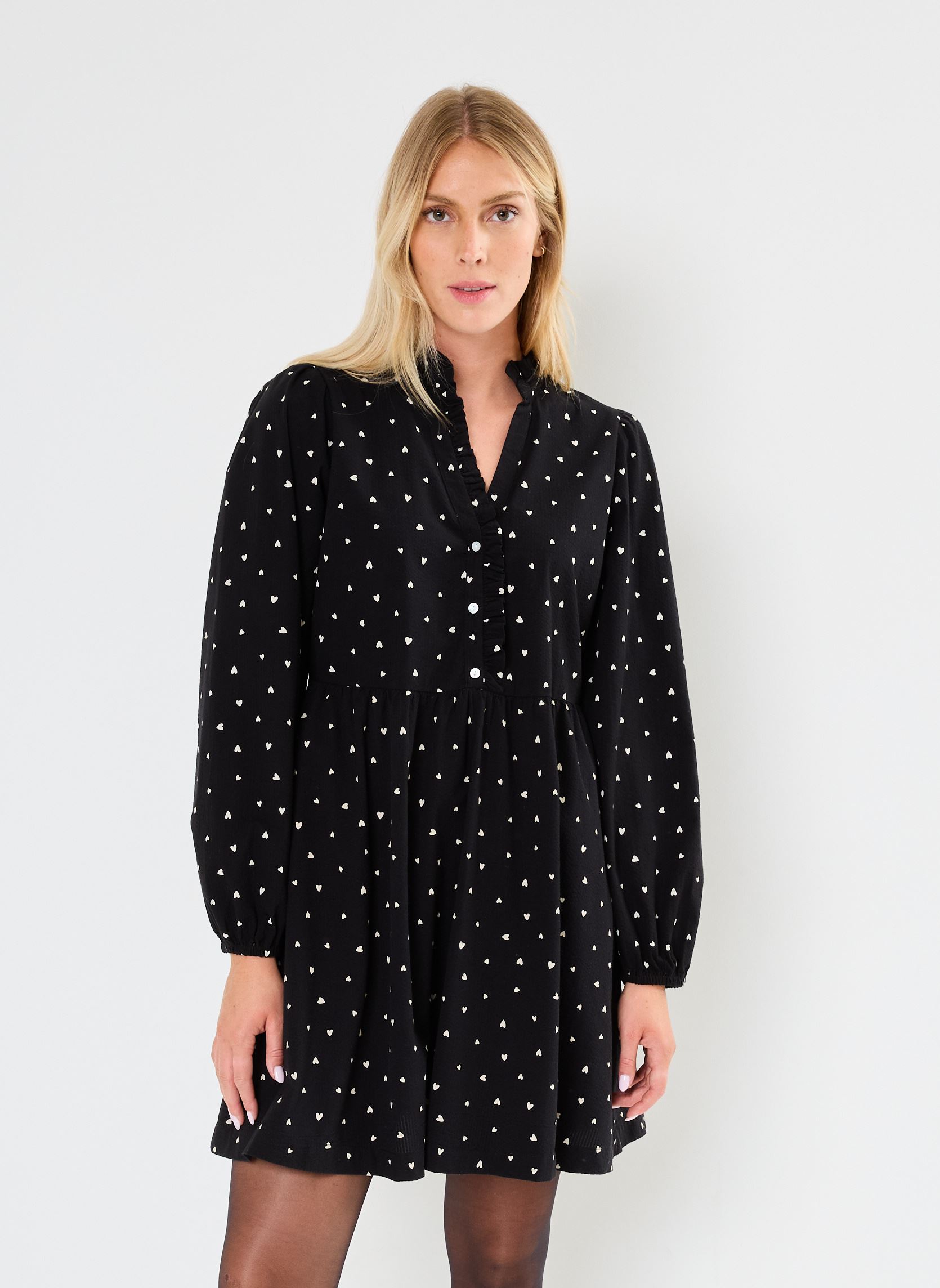 Robes IHQWISSA DR2 femme noir Ichi Robes IHQWISSA DR2 femme noir BLACK HEART AOP