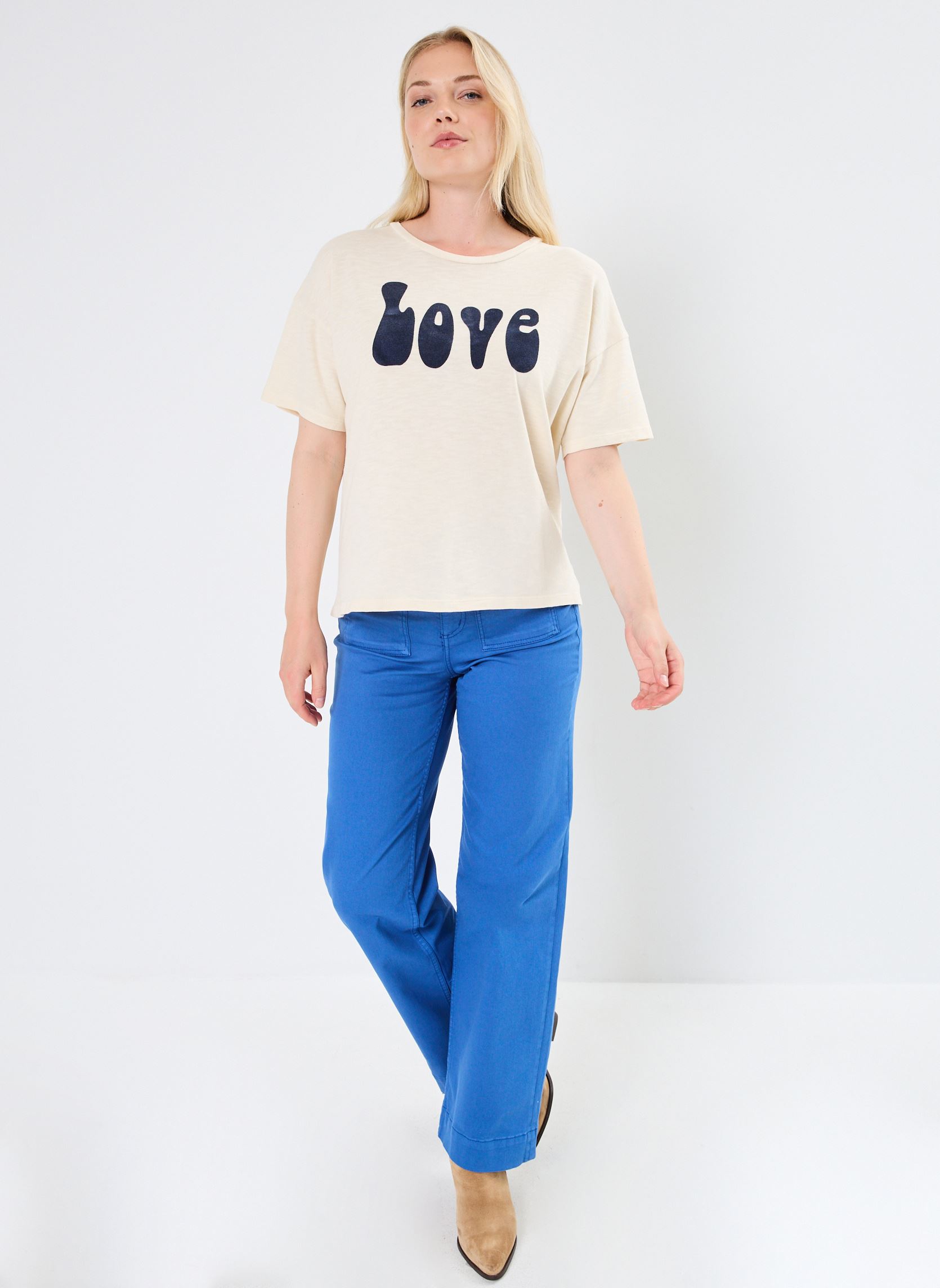 Pantalons droit IHCENNY PA femme bleu Ichi Pantalons droit IHCENNY PA femme bleu True Blue