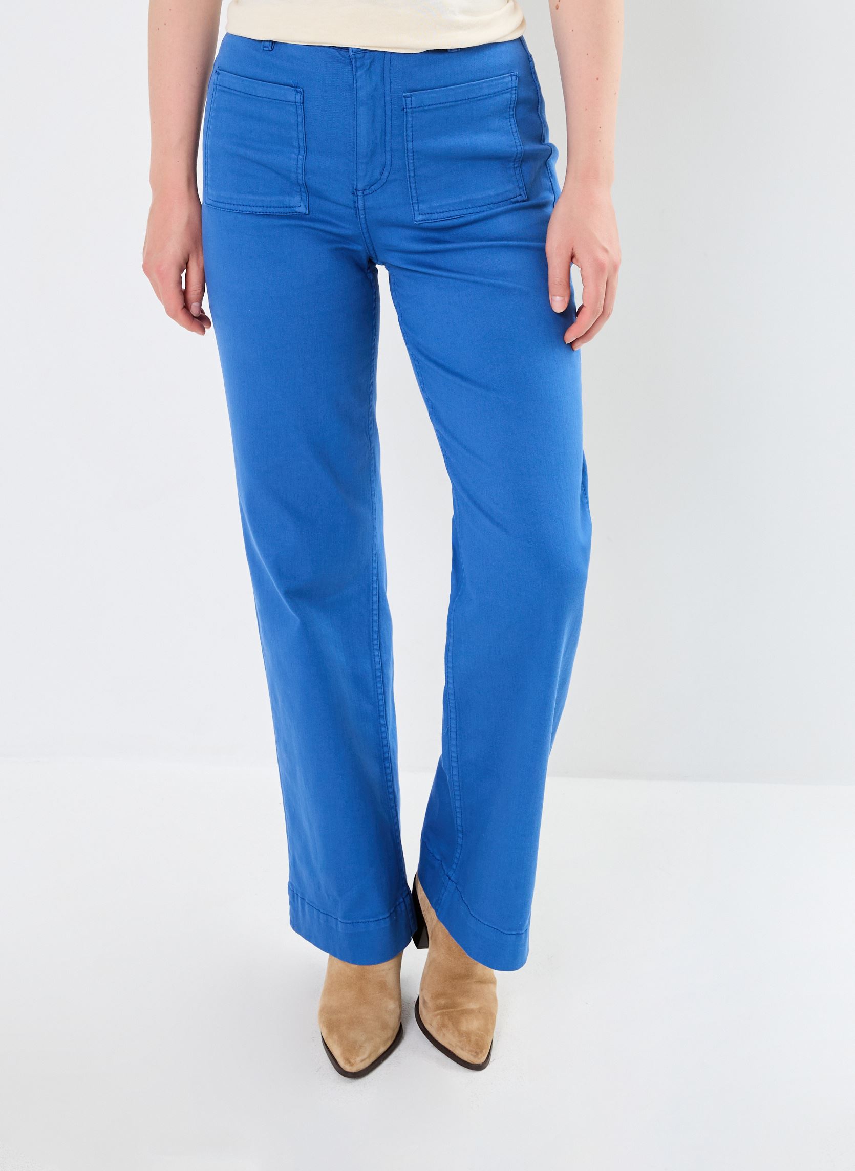 Pantalons droit IHCENNY PA femme bleu Ichi Pantalons droit IHCENNY PA femme bleu True Blue