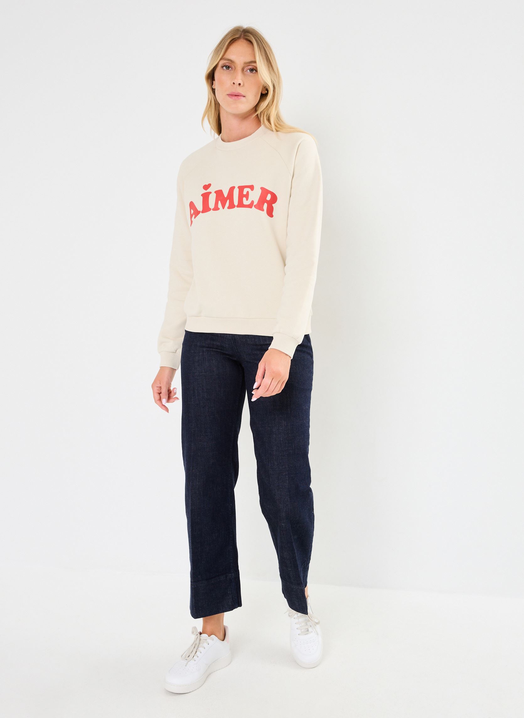 Sweatshirts IHLELA BRUSHED SW3 femme beige Ichi Sweatshirts IHLELA BRUSHED SW3 femme beige ALMOND MILK