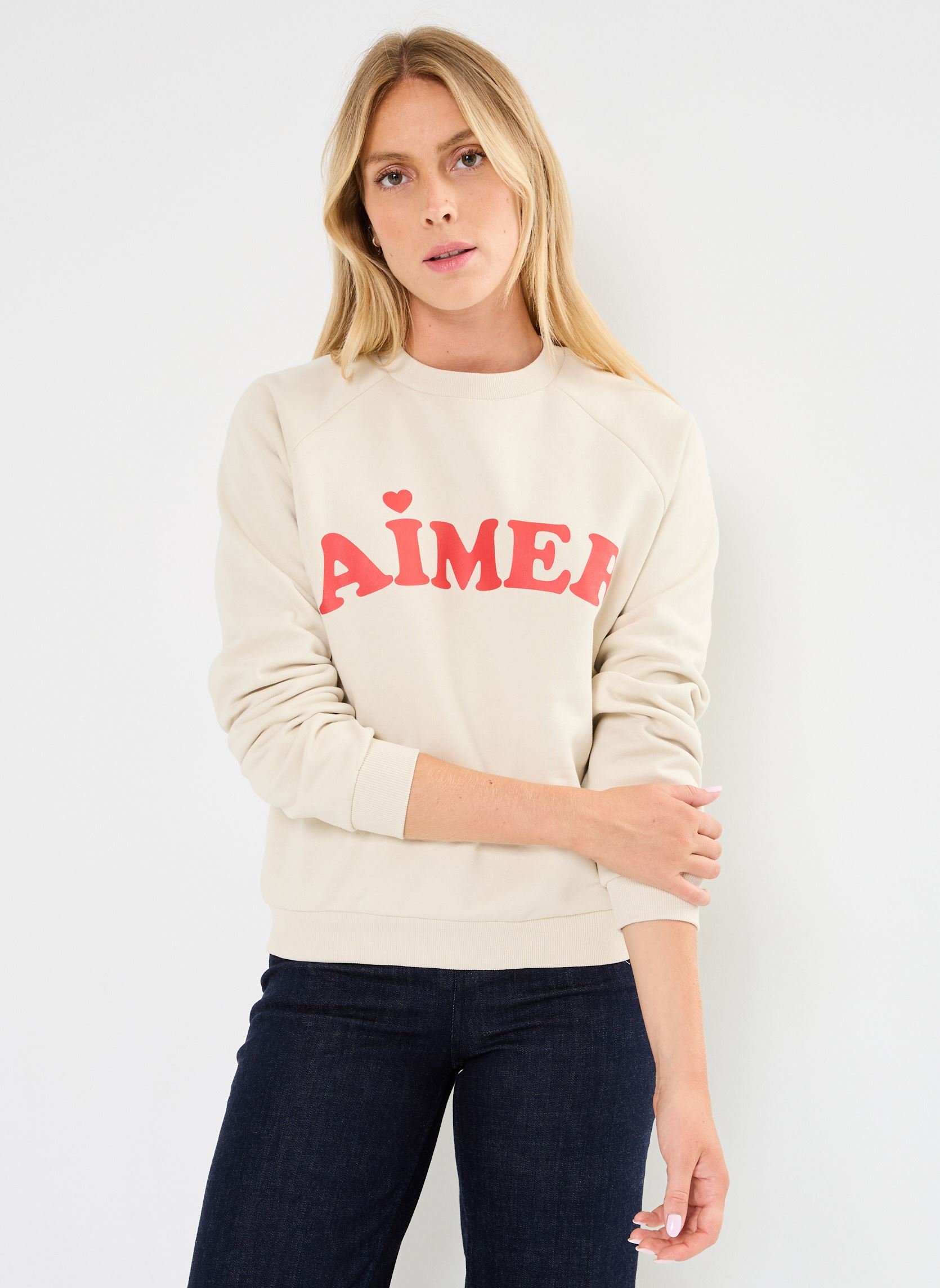 Sweatshirts IHLELA BRUSHED SW3 femme beige Ichi Sweatshirts IHLELA BRUSHED SW3 femme beige ALMOND MILK
