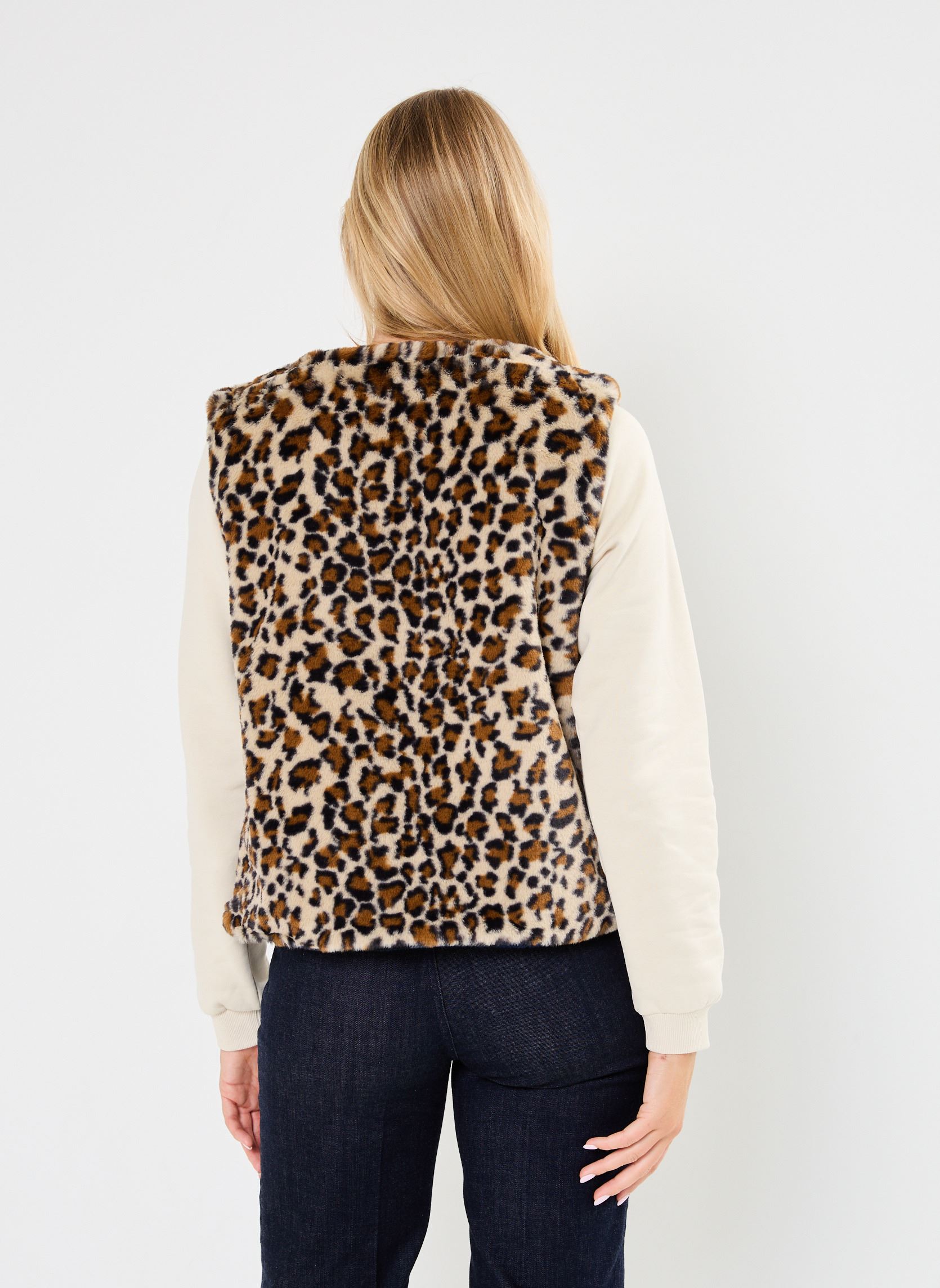 Vestes sans manches IHRIGA WA femme marron Ichi Vestes sans manches IHRIGA WA femme marron Check/leopard