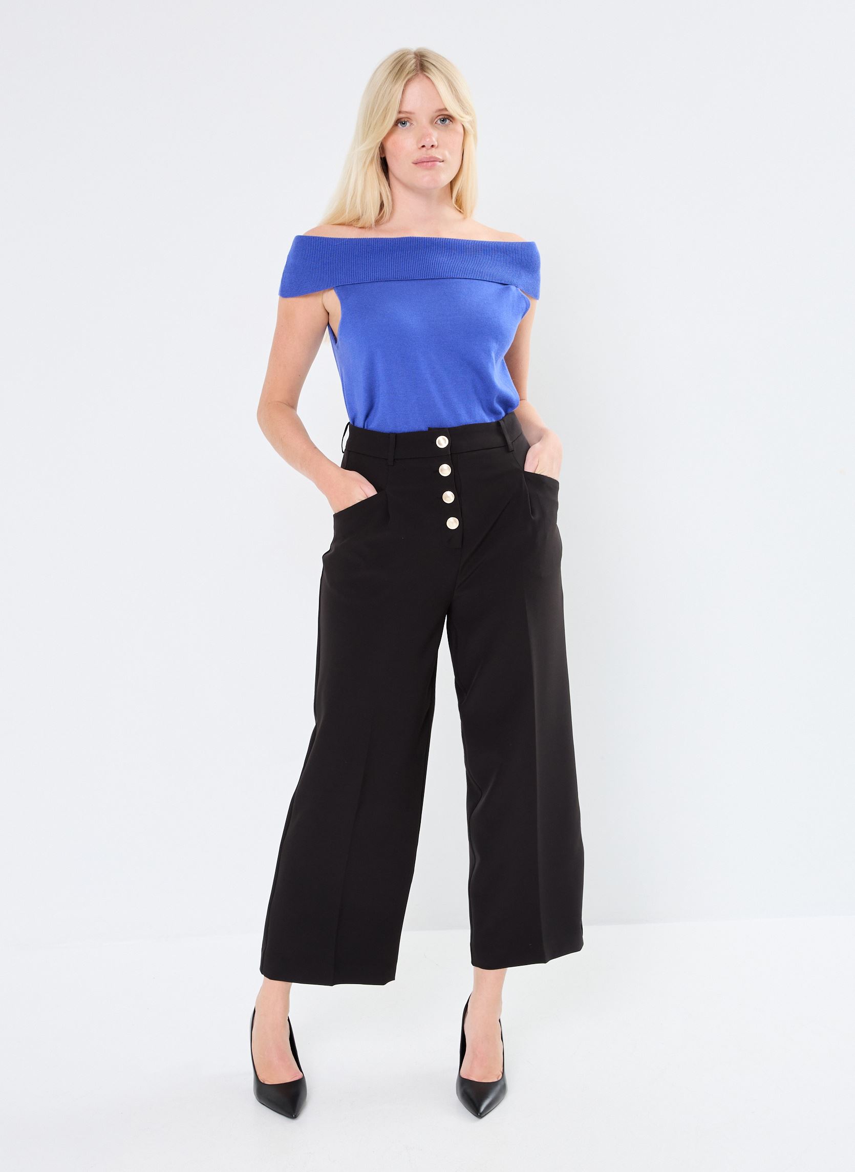 Pantalons larges IHLEXI PA8 femme noir Ichi Pantalons larges IHLEXI PA8 femme noir BLACK