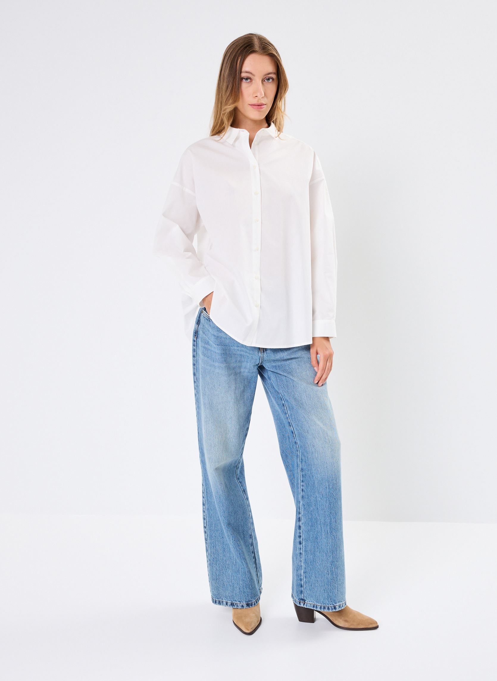 Chemises manches longues IHSADIA SH femme blanc Ichi Chemises manches longues IHSADIA SH femme blanc Cloud Dancer