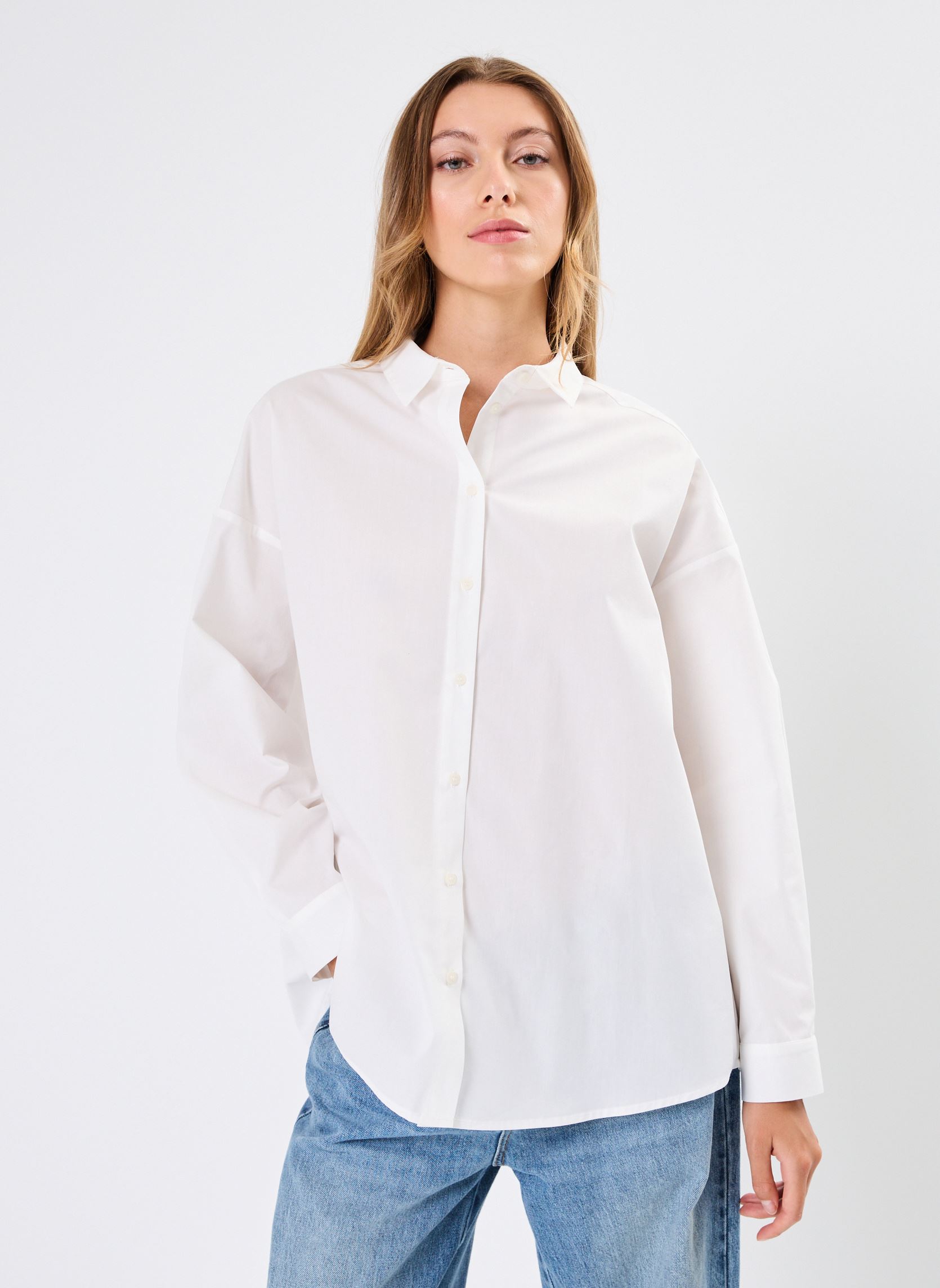 Chemises manches longues IHSADIA SH femme blanc Ichi Chemises manches longues IHSADIA SH femme blanc Cloud Dancer