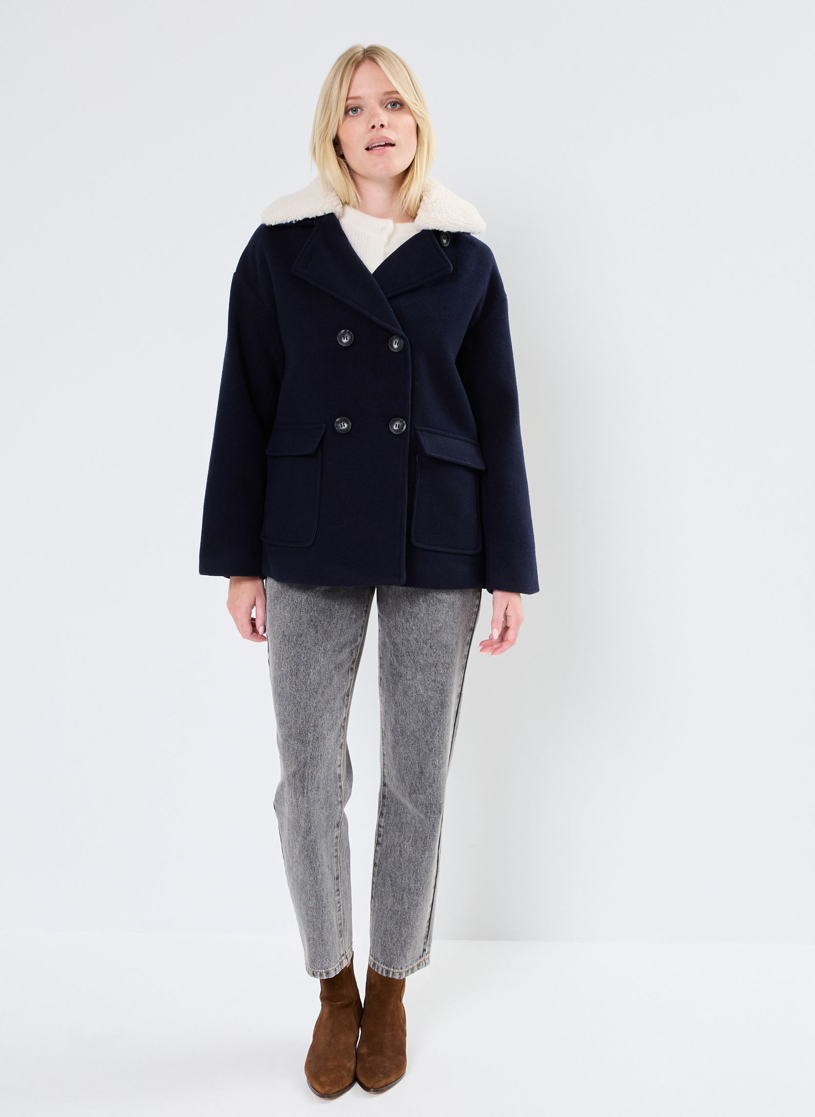 Manteaux IHFLORIVA JA femme bleu Ichi Manteaux IHFLORIVA JA femme bleu Navy Blazer