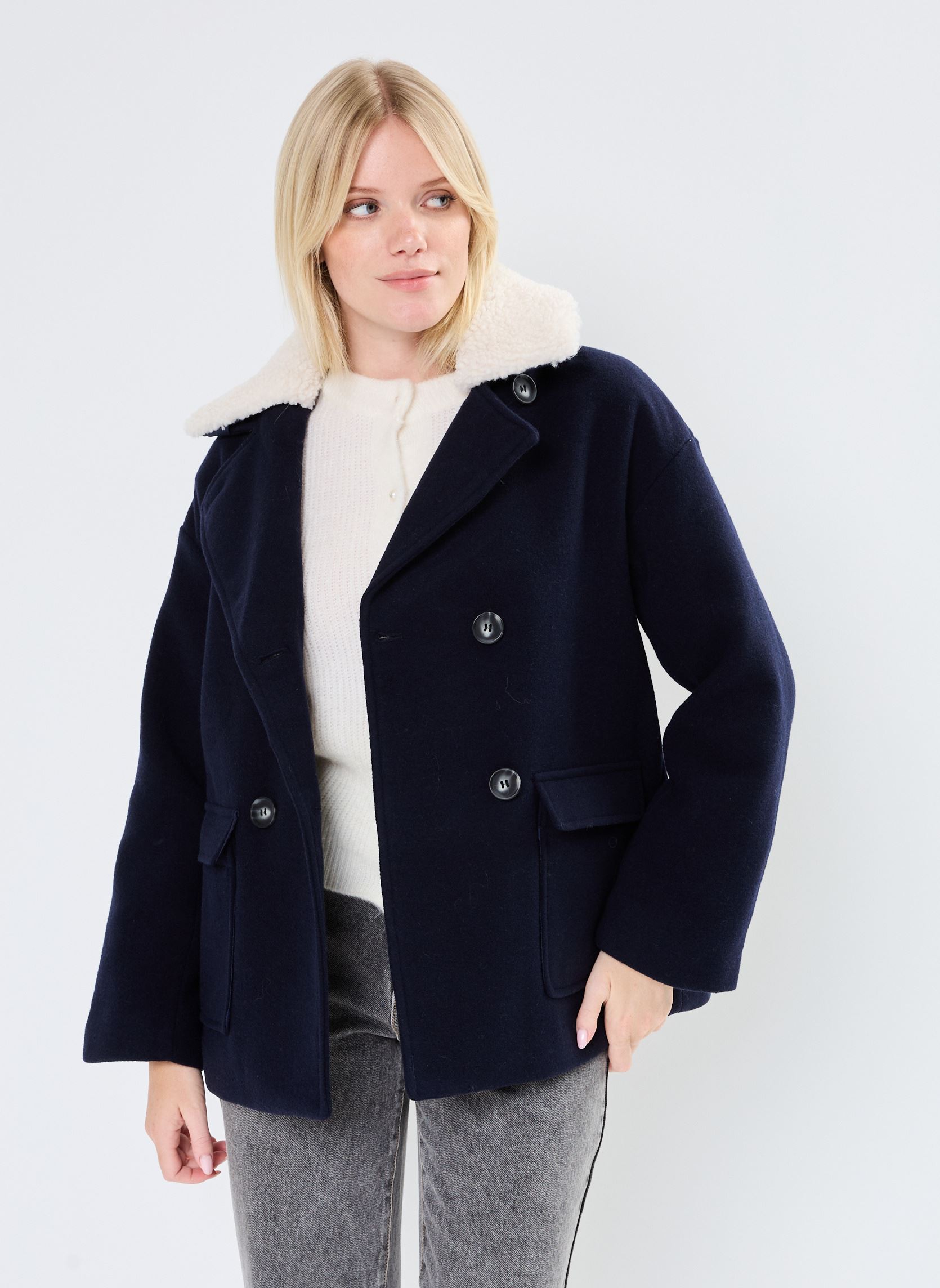 Manteaux IHFLORIVA JA femme bleu Ichi Manteaux IHFLORIVA JA femme bleu Navy Blazer