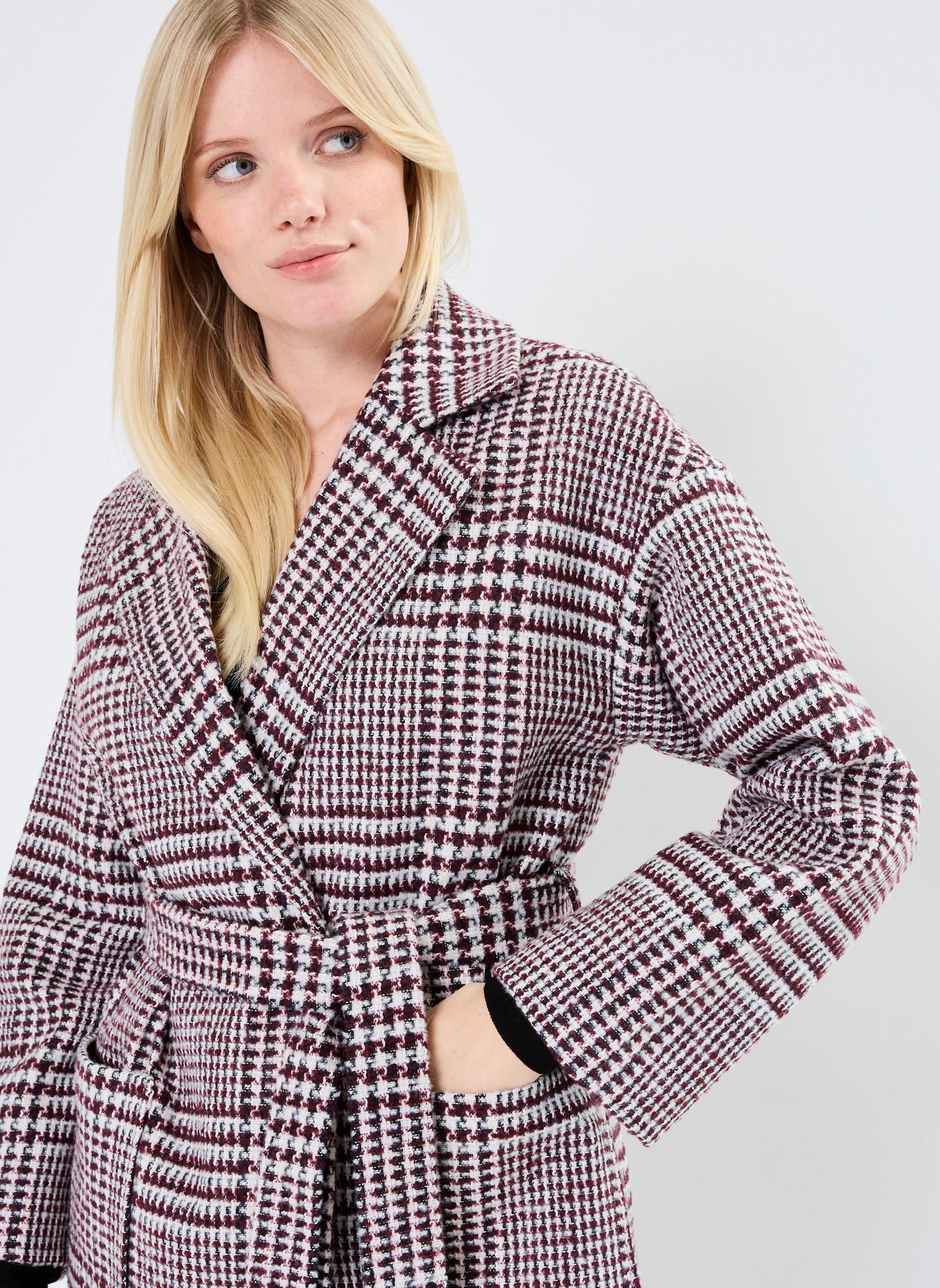 Abrigos IHJANNET CHECK JA3 mujer multicolor Ichi Abrigos IHJANNET CHECK JA3 mujer multicolor Black Brushed Chek