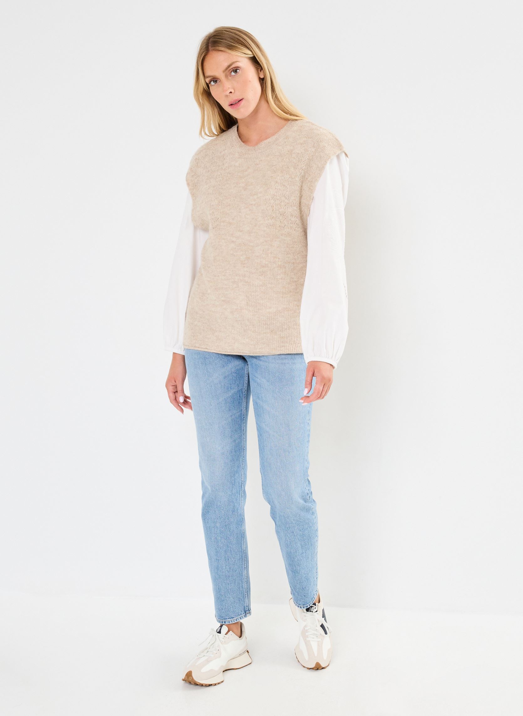 Pulls Pull - IHKAMARA WA3 femme beige Ichi Pulls Pull - IHKAMARA WA3 femme beige Oatmeal Melange