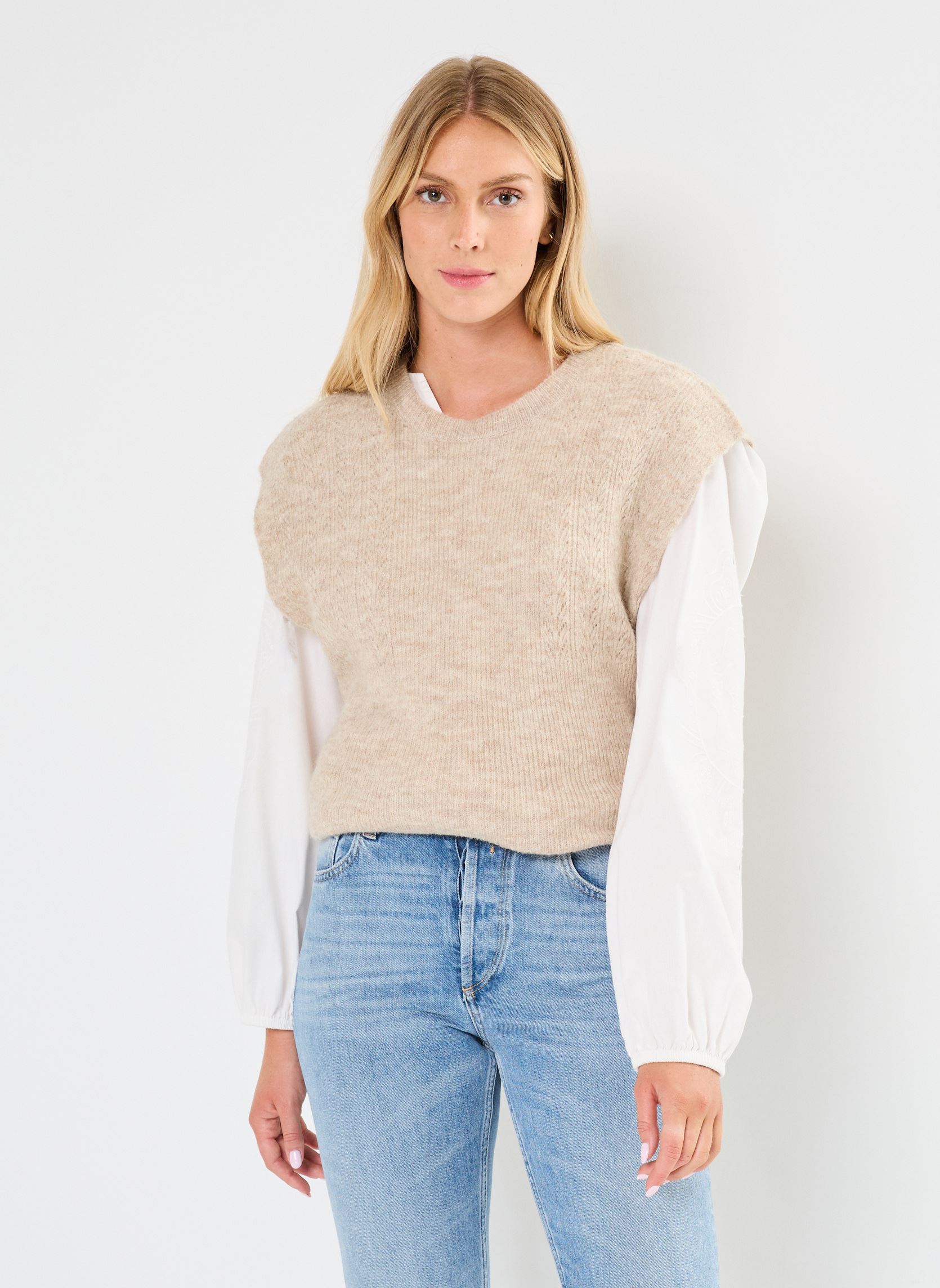 Pulls Pull - IHKAMARA WA3 femme beige Ichi Pulls Pull - IHKAMARA WA3 femme beige Oatmeal Melange