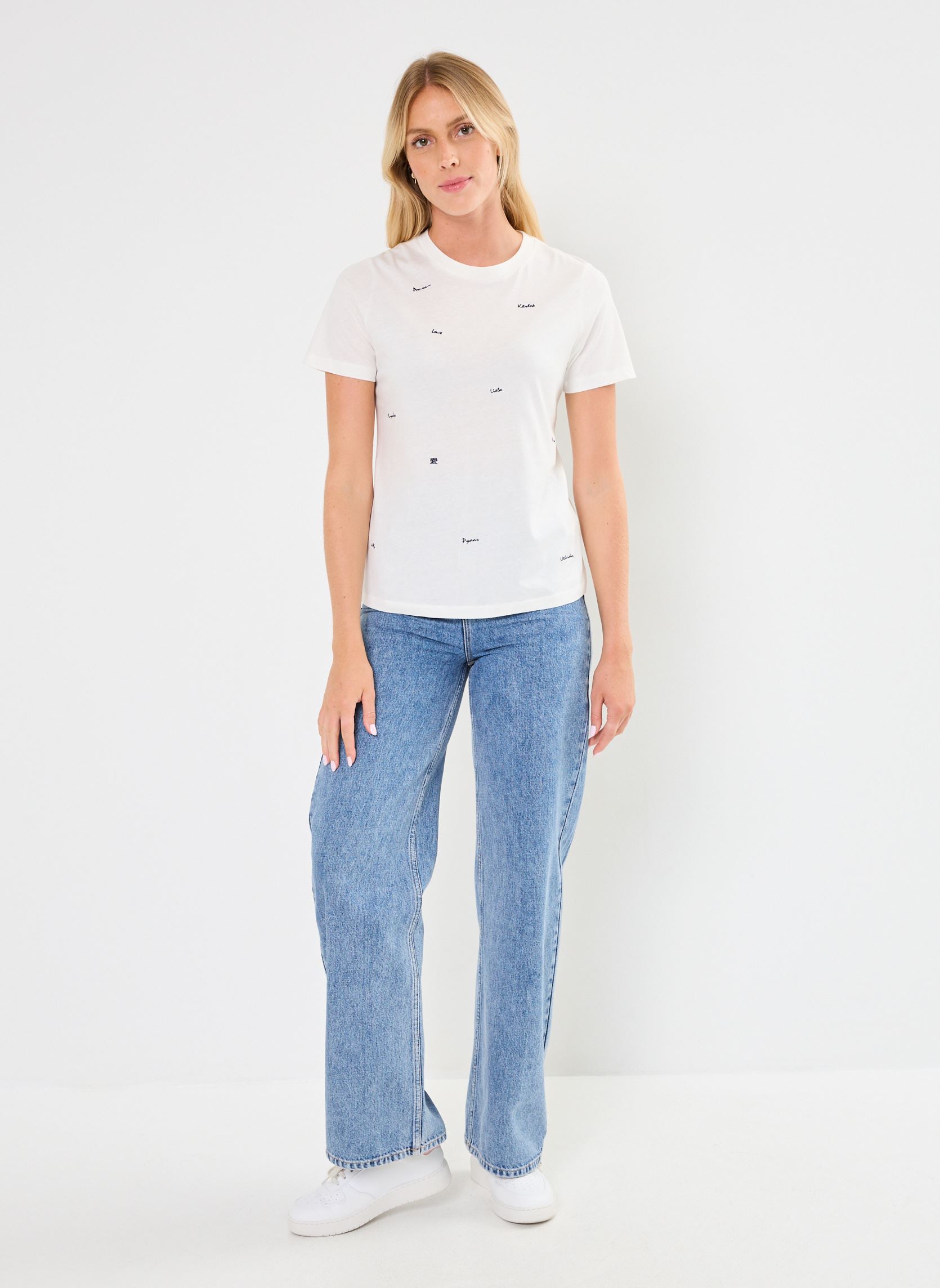 Tee-shirts manches courtes IHCAMINO SS22 femme blanc Ichi Tee-shirts manches courtes IHCAMINO SS22 femme blanc Cloud Dancer