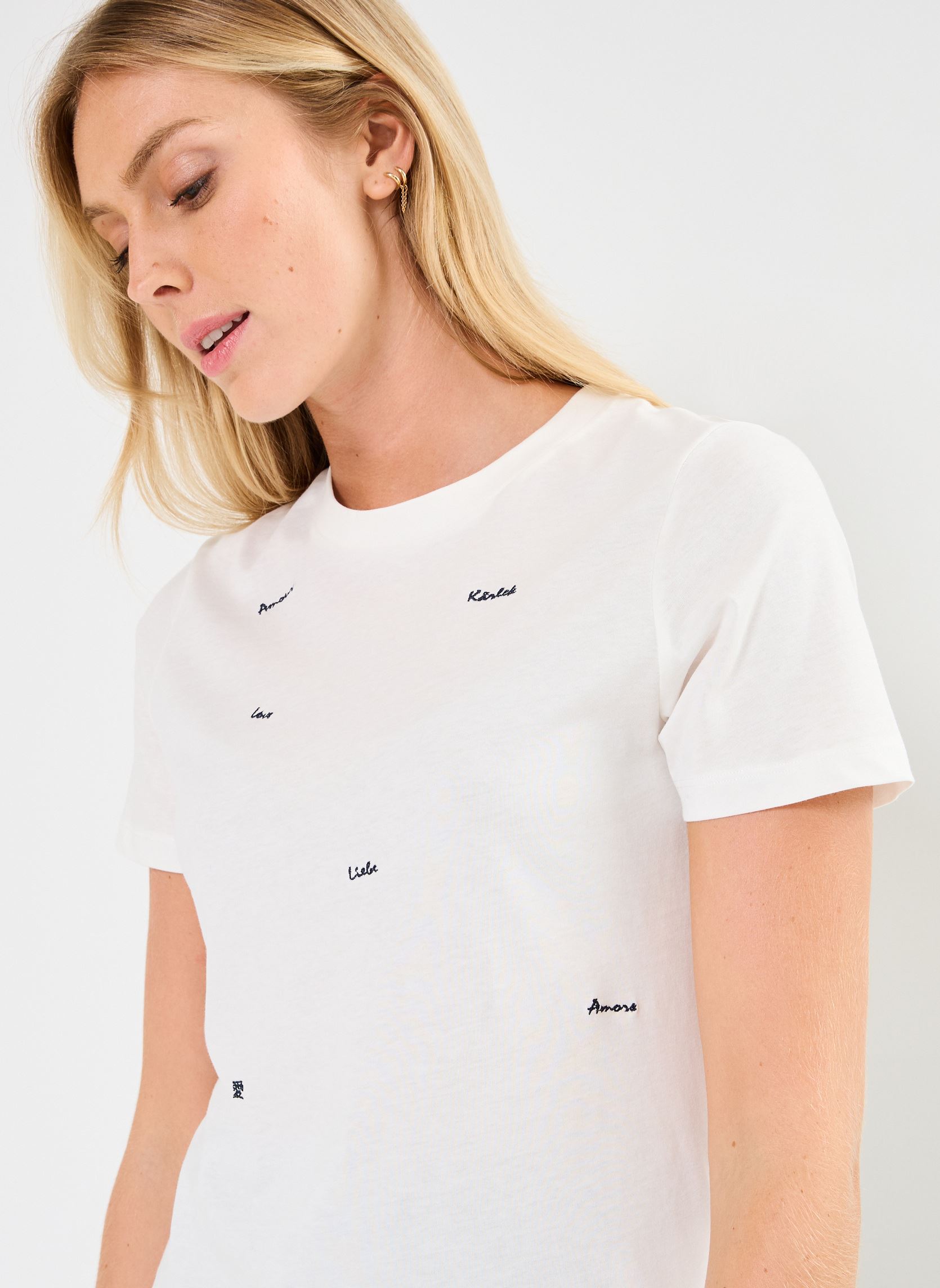 Tee-shirts manches courtes IHCAMINO SS22 femme blanc Ichi Tee-shirts manches courtes IHCAMINO SS22 femme blanc Cloud Dancer