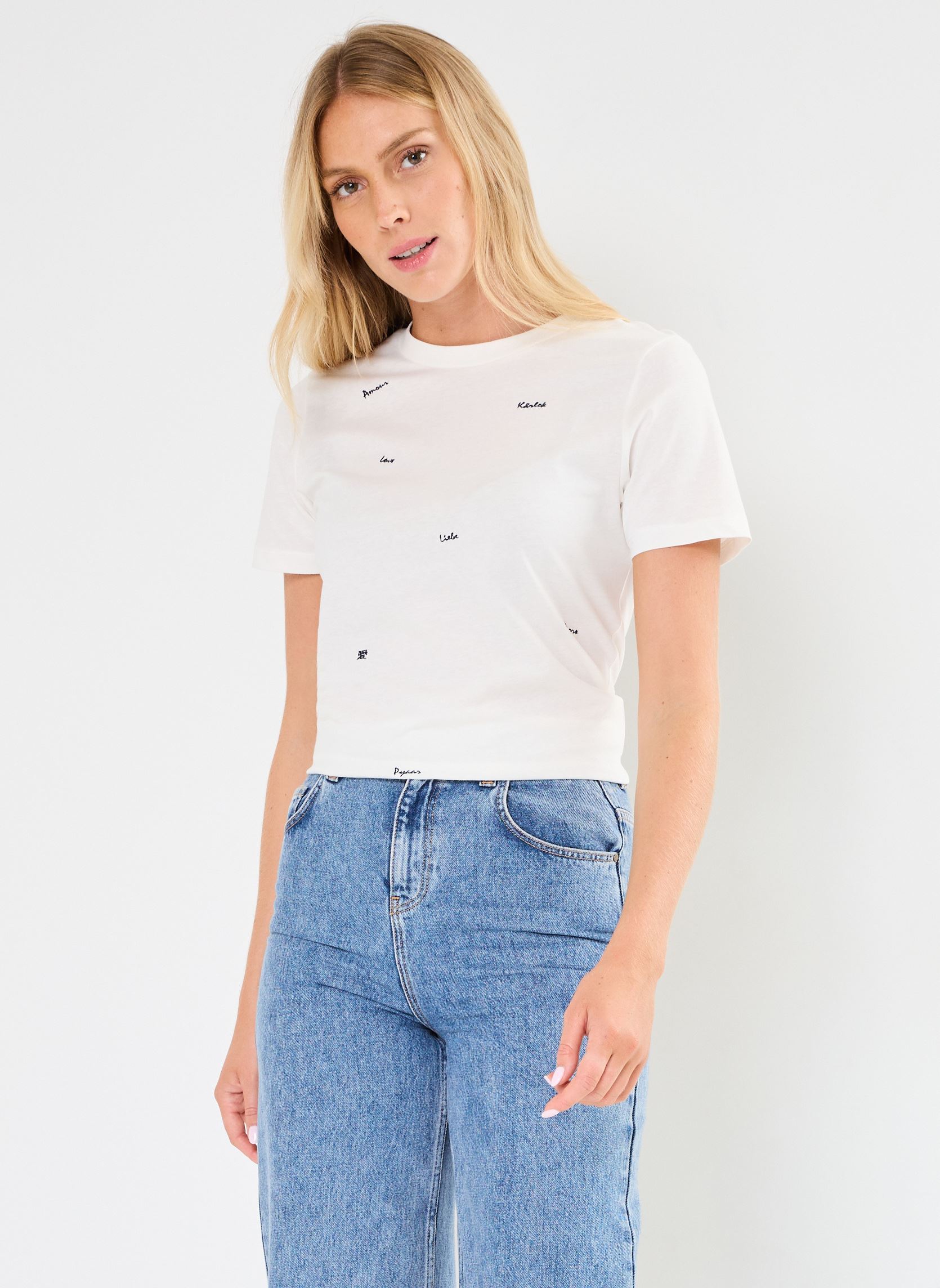 Tee-shirts manches courtes IHCAMINO SS22 femme blanc Ichi Tee-shirts manches courtes IHCAMINO SS22 femme blanc Cloud Dancer