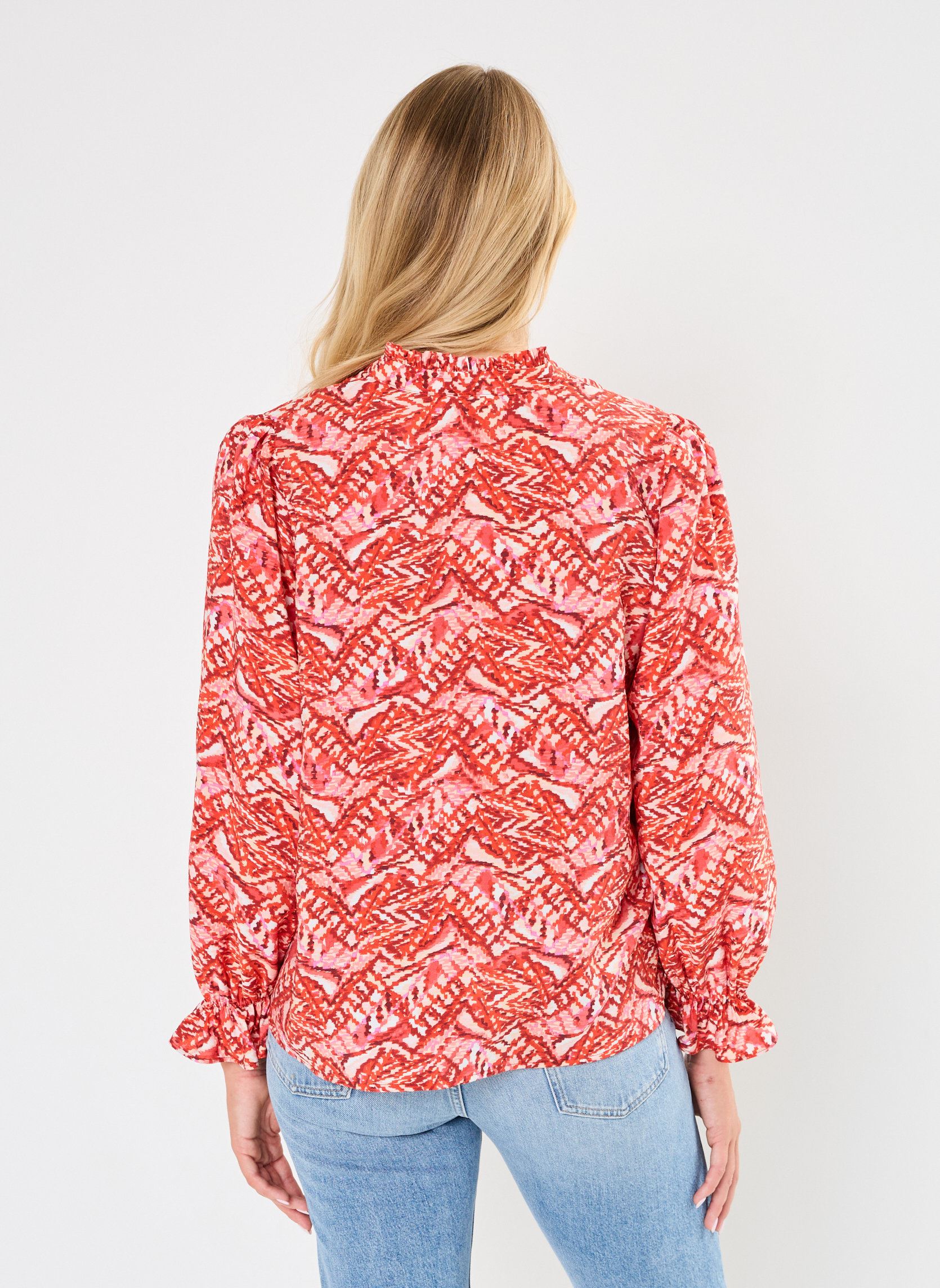 Langarm-Blusen IHFAZORA LS damen orange Ichi Langarm-Blusen IHFAZORA LS damen orange Orange.com Ikat aop