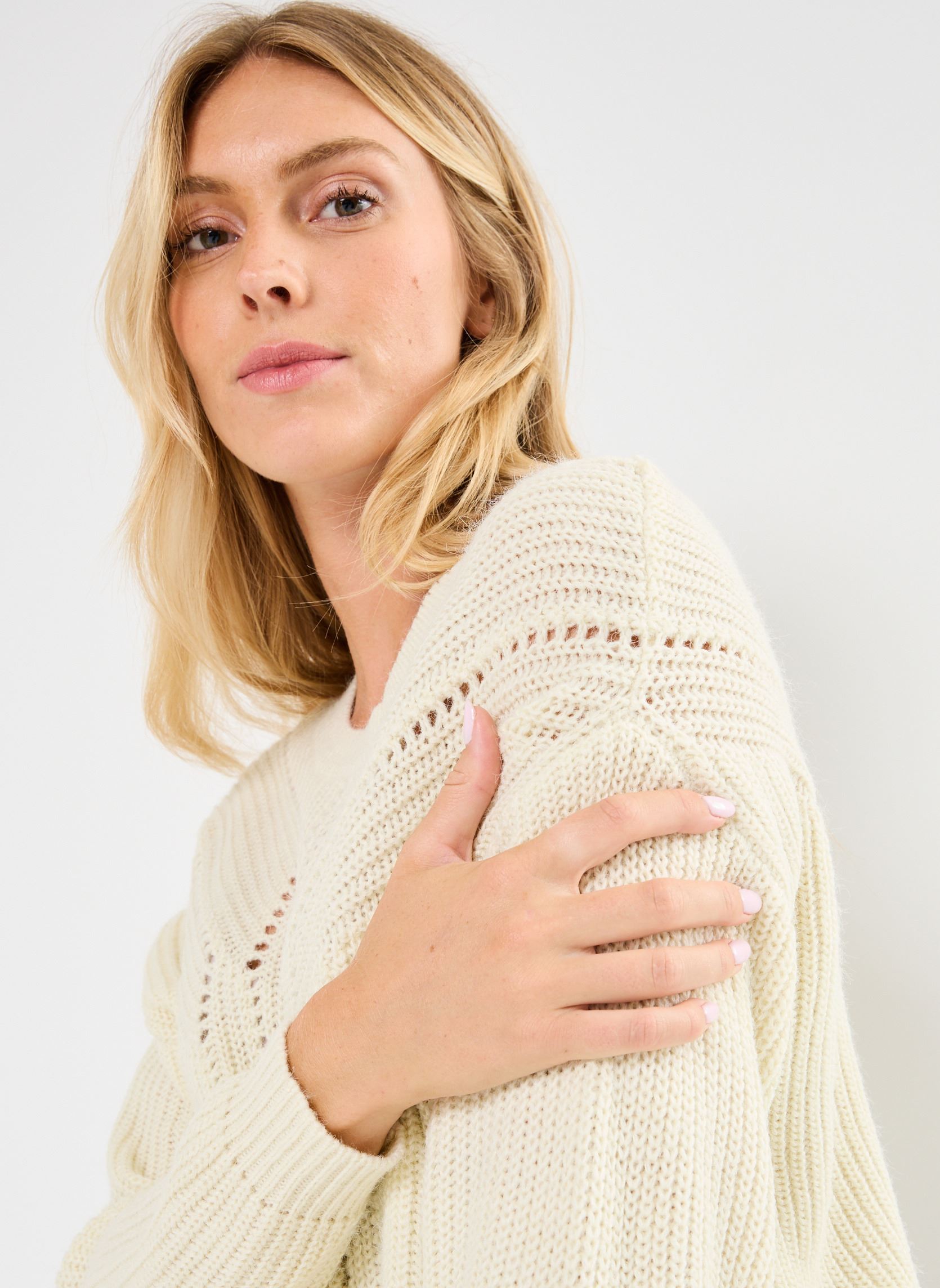 Pulls IHNOVO LS14 femme blanc Ichi Pulls IHNOVO LS14 femme blanc Almond Milk