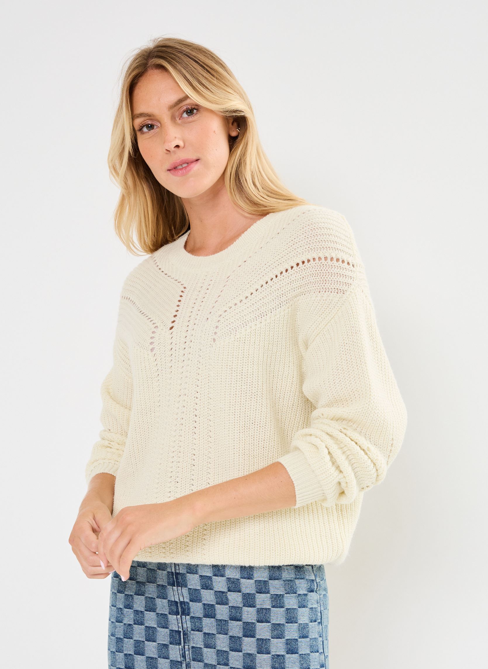 Pulls IHNOVO LS14 femme blanc Ichi Pulls IHNOVO LS14 femme blanc Almond Milk