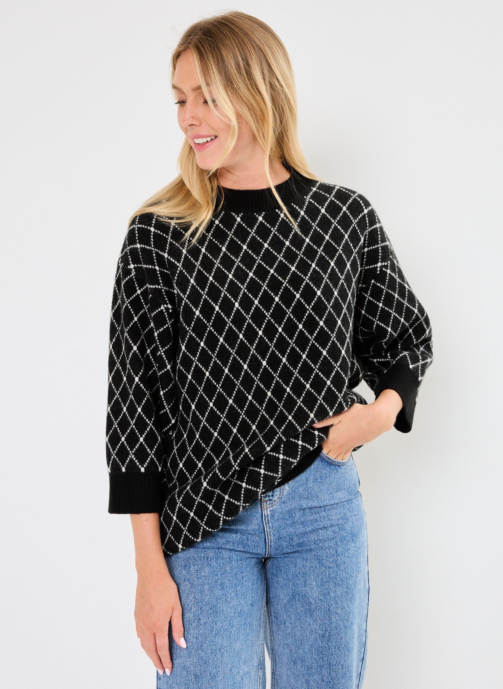 Pullover IHALVINO MS damen schwarz Ichi Pullover IHALVINO MS damen schwarz Black