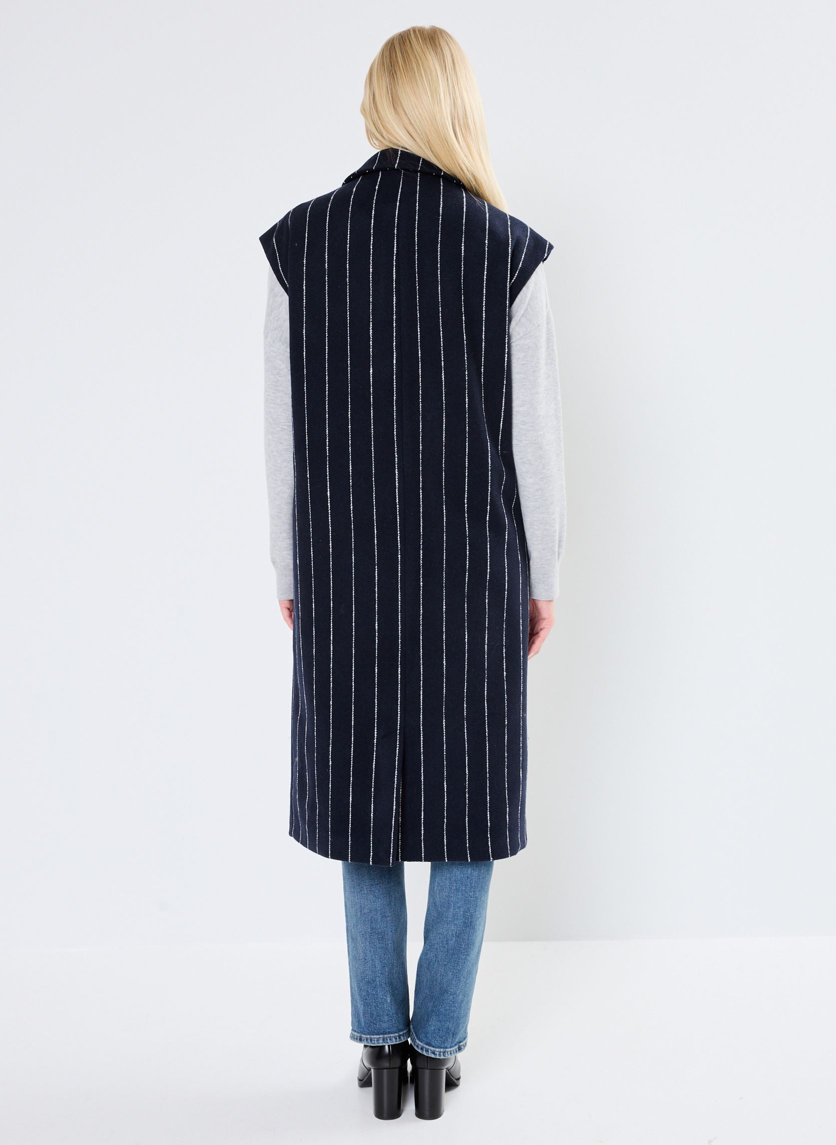Vestes sans manches IHJANNET PINSTRIPE WA femme noir Ichi Vestes sans manches IHJANNET PINSTRIPE WA femme noir TOTAL ECLIPSE