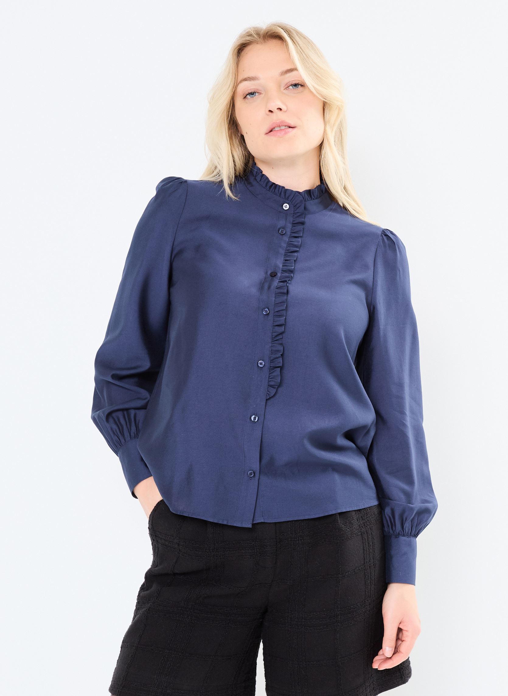 Langarm-Hemden IHKARLANI SH damen blau Ichi Langarm-Hemden IHKARLANI SH damen blau TOTAL ECLIPSE