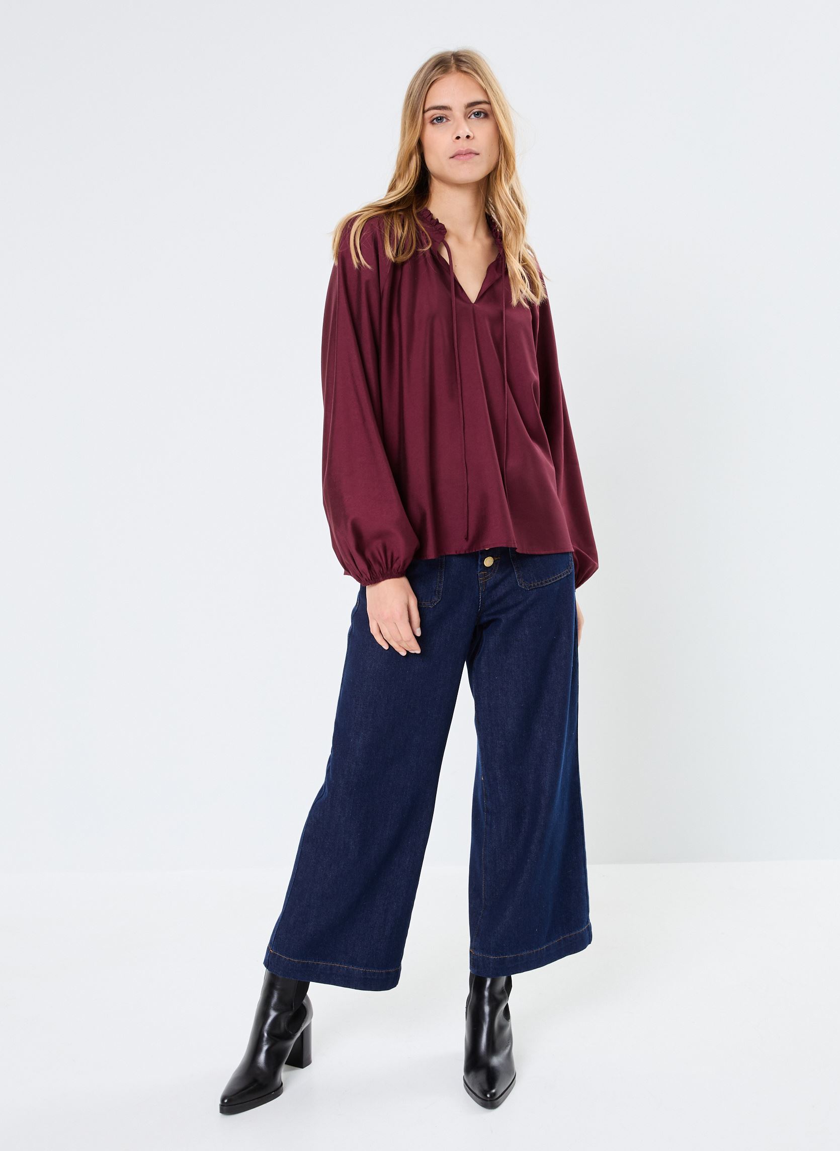 Langarm-Blusen IHKARLANI LS damen bordeaux Ichi Langarm-Blusen IHKARLANI LS damen bordeaux PORT ROYALE