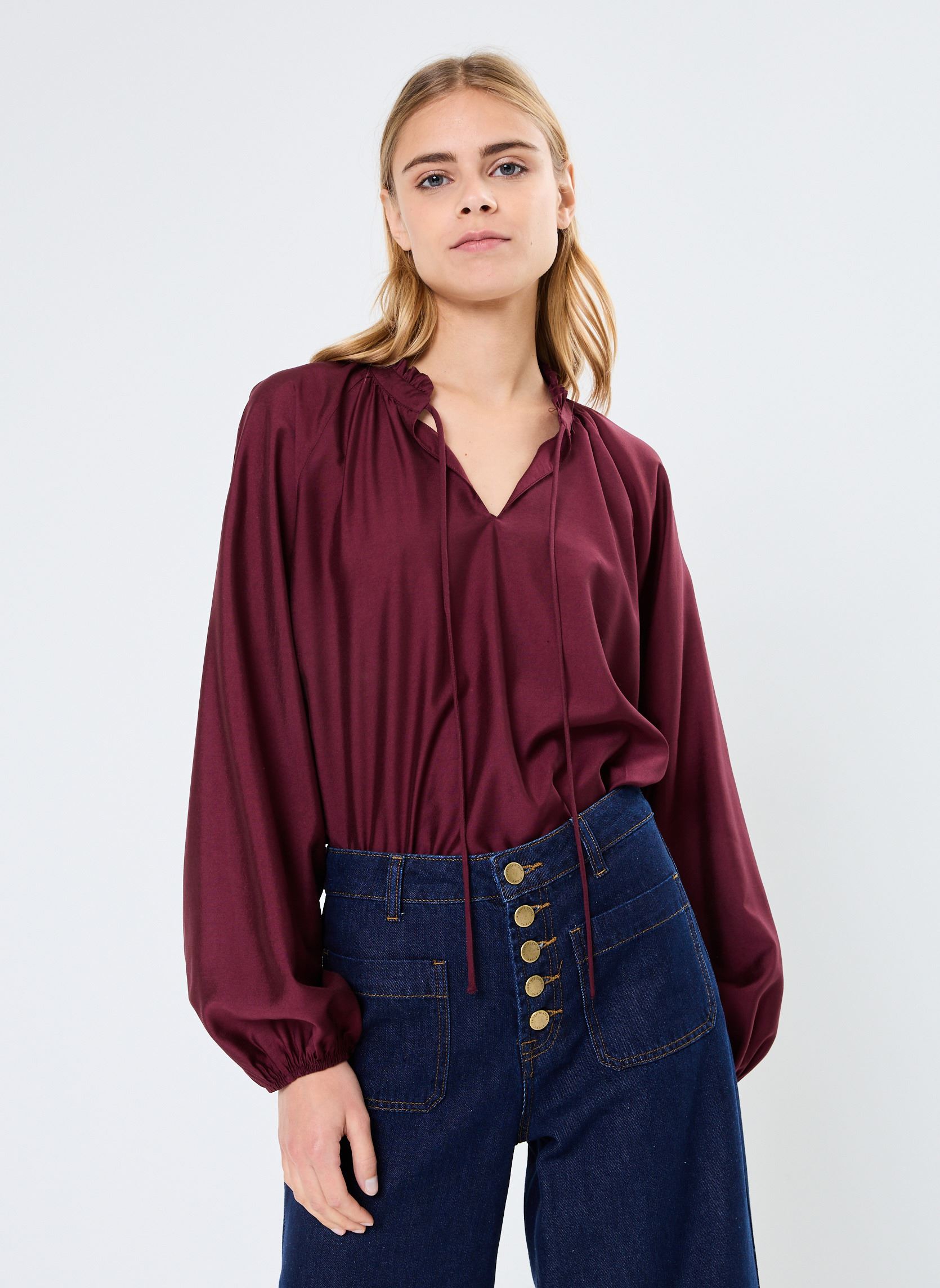 Langarm-Blusen IHKARLANI LS damen bordeaux Ichi Langarm-Blusen IHKARLANI LS damen bordeaux PORT ROYALE